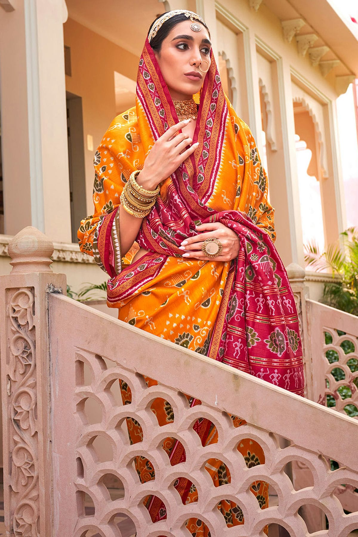 Yellow Colour Sigma Silk Traditional Saree