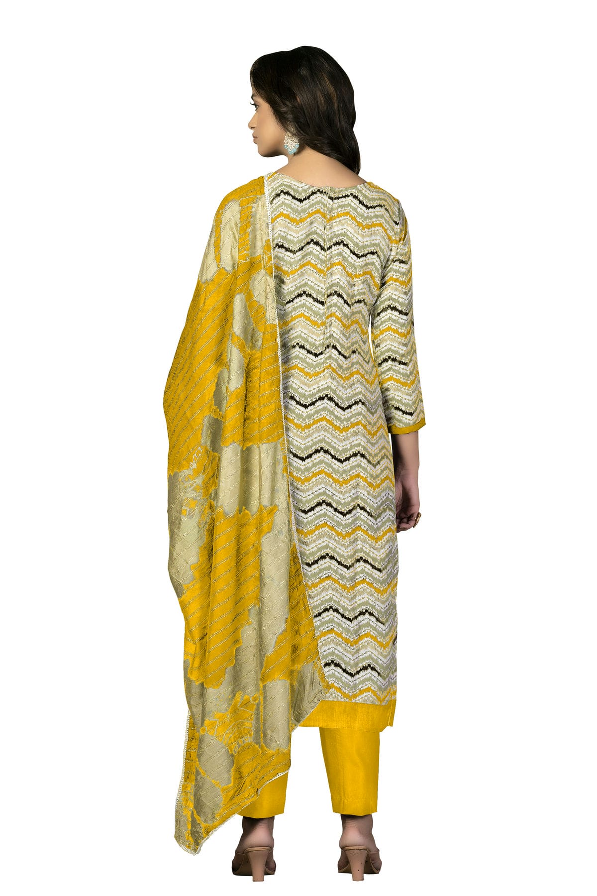 Yellow Colour Unstitched Cotton Fabric Straight Suit VSUS1160944