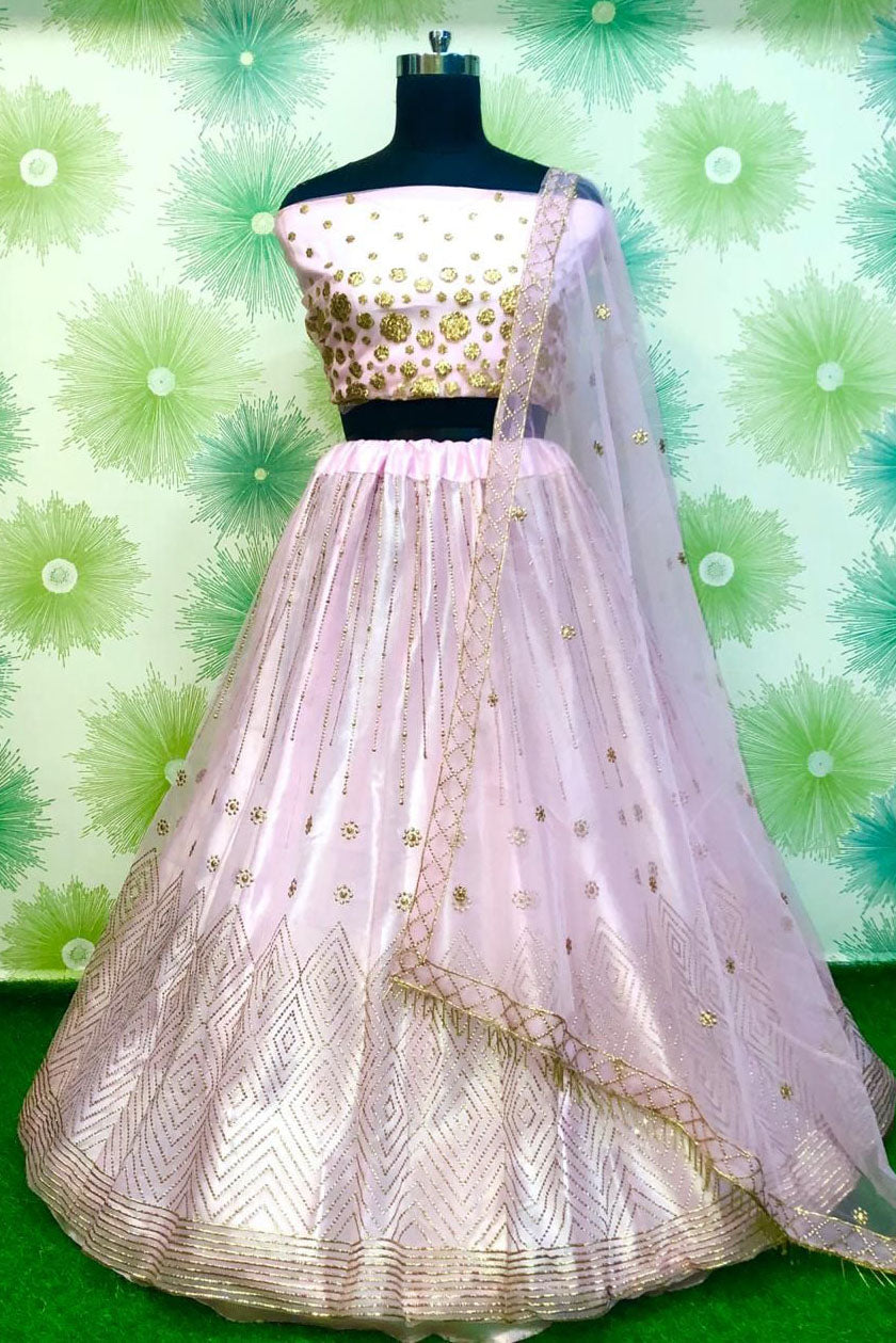 Baby Pink Colour Net Lehenga Choli VSLC1020070
