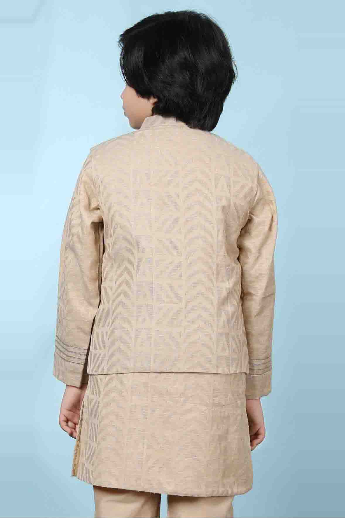Beige Colour Chanderi Silk Jacket VSBW1070131
