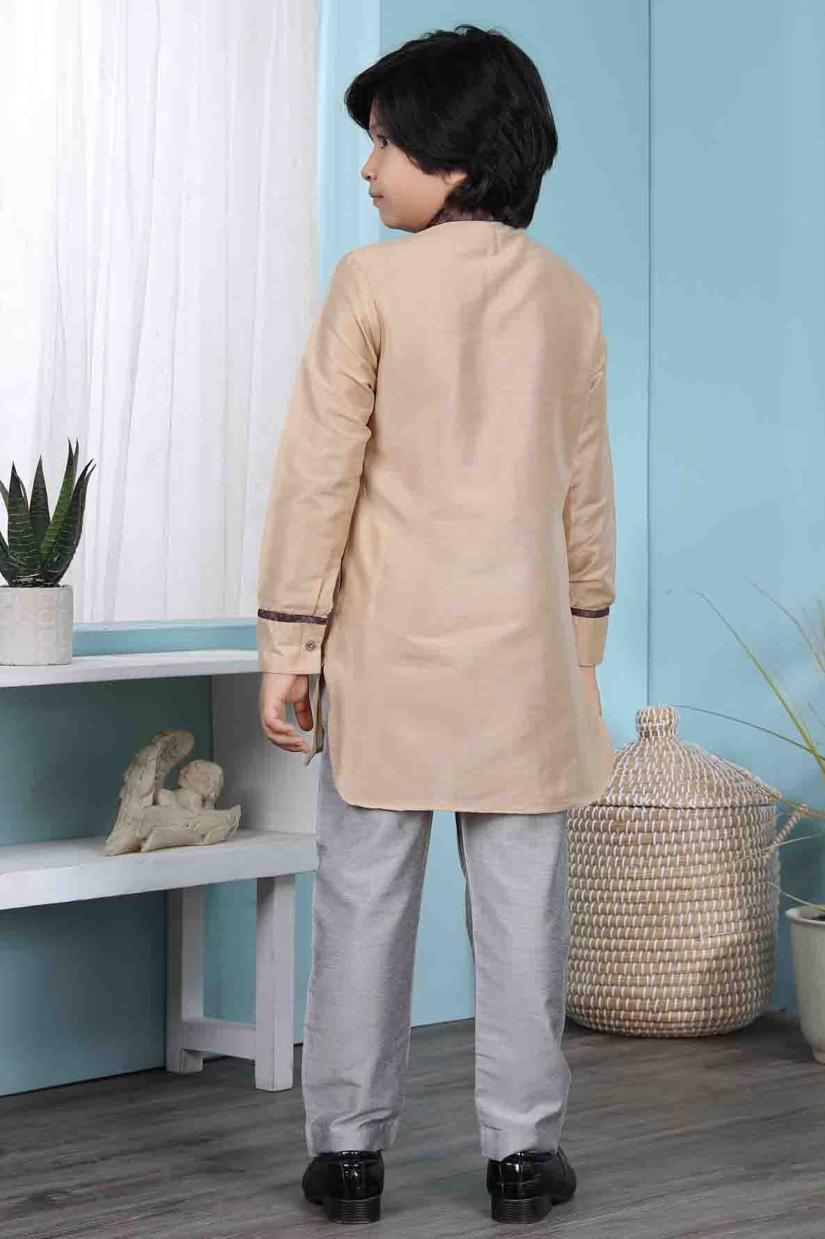 Beige Colour Cotton Silk Kurta Pajama VSBW1070078