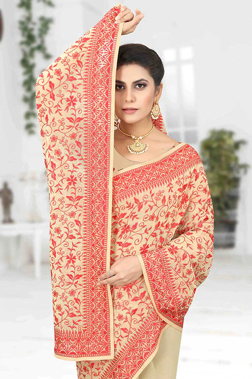 Beige Colour Georgette Designer Saree VSSD1090634