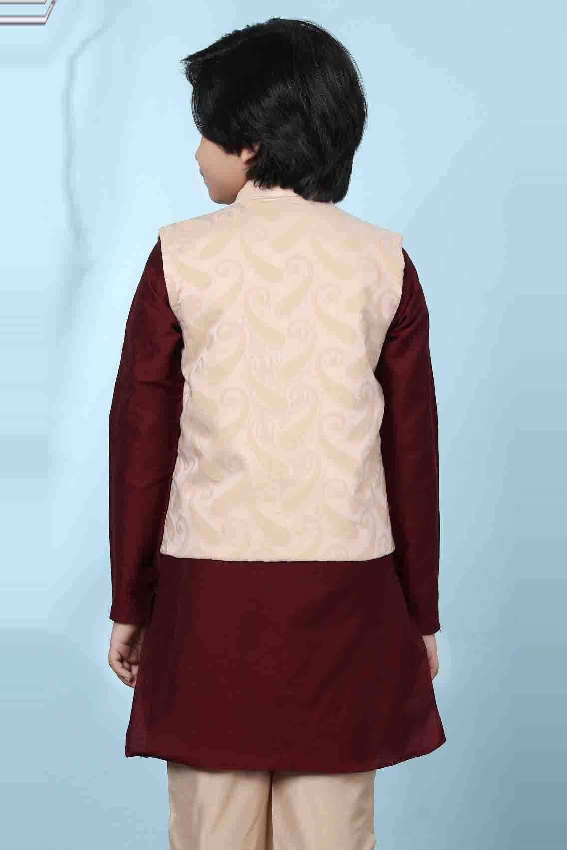 Beige Colour Handloom Silk Jacket VSBW1070128
