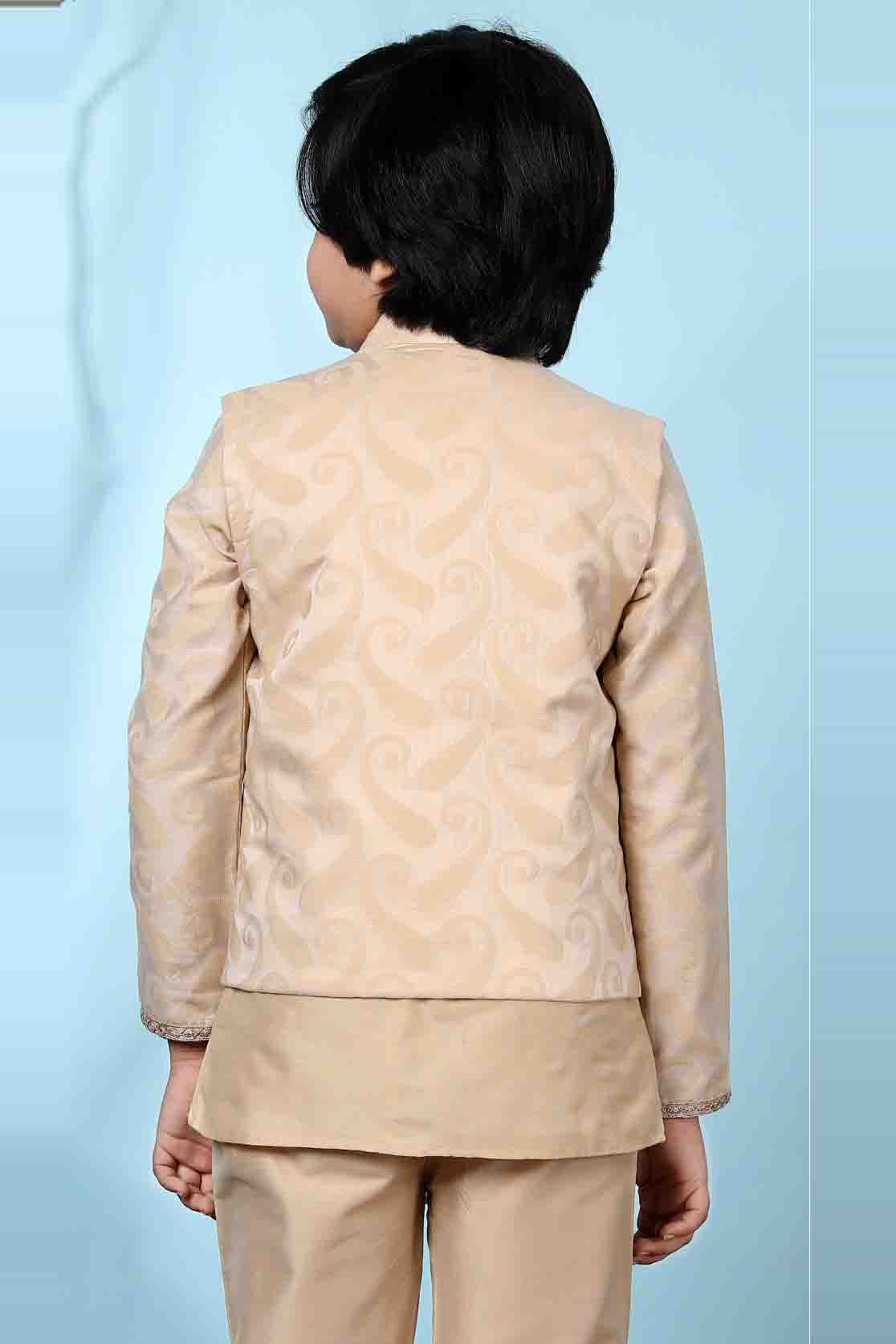 Beige Colour Handloom Silk Jacket VSBW1070129