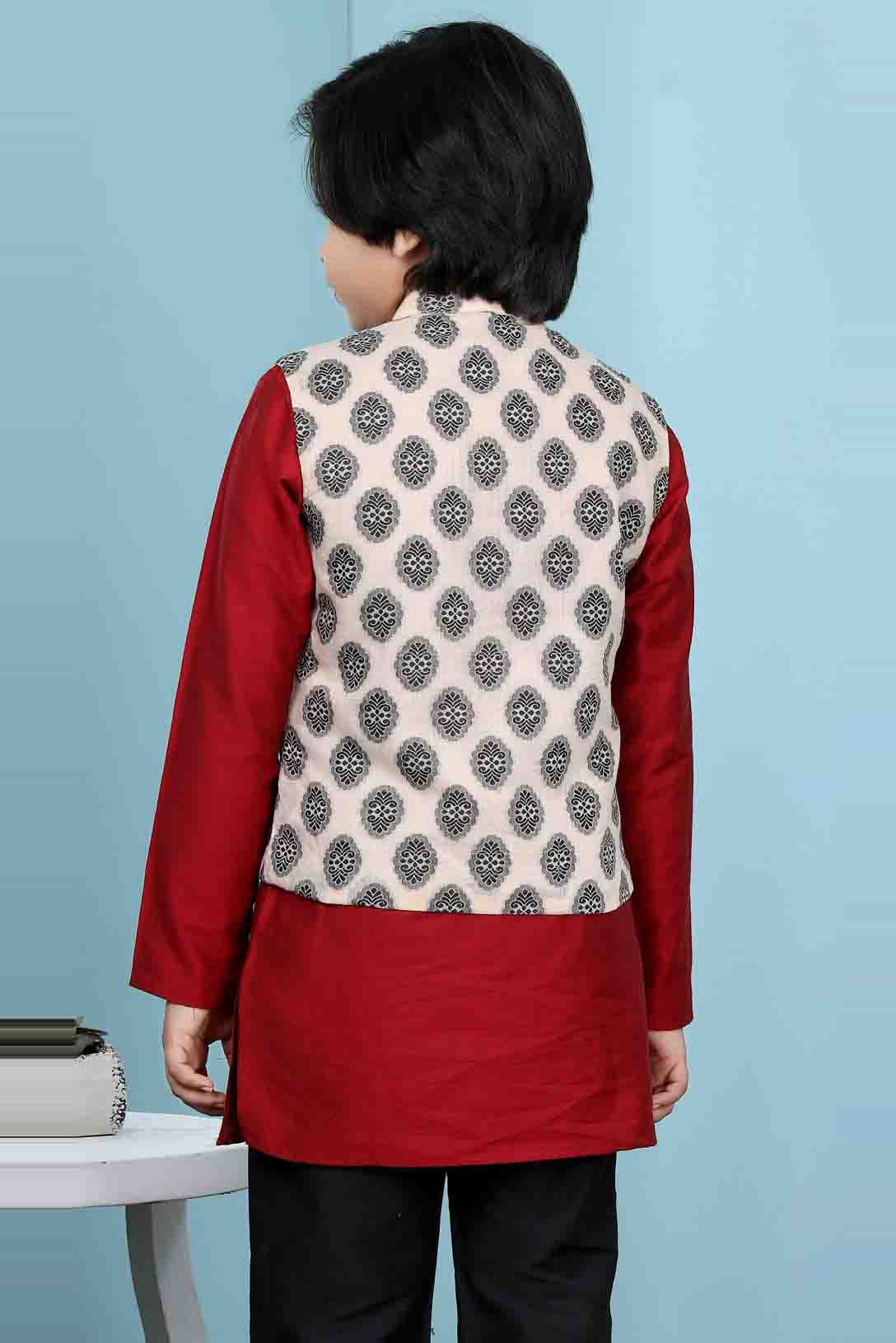 Beige Colour Handloom Silk Jacket VSBW1070141