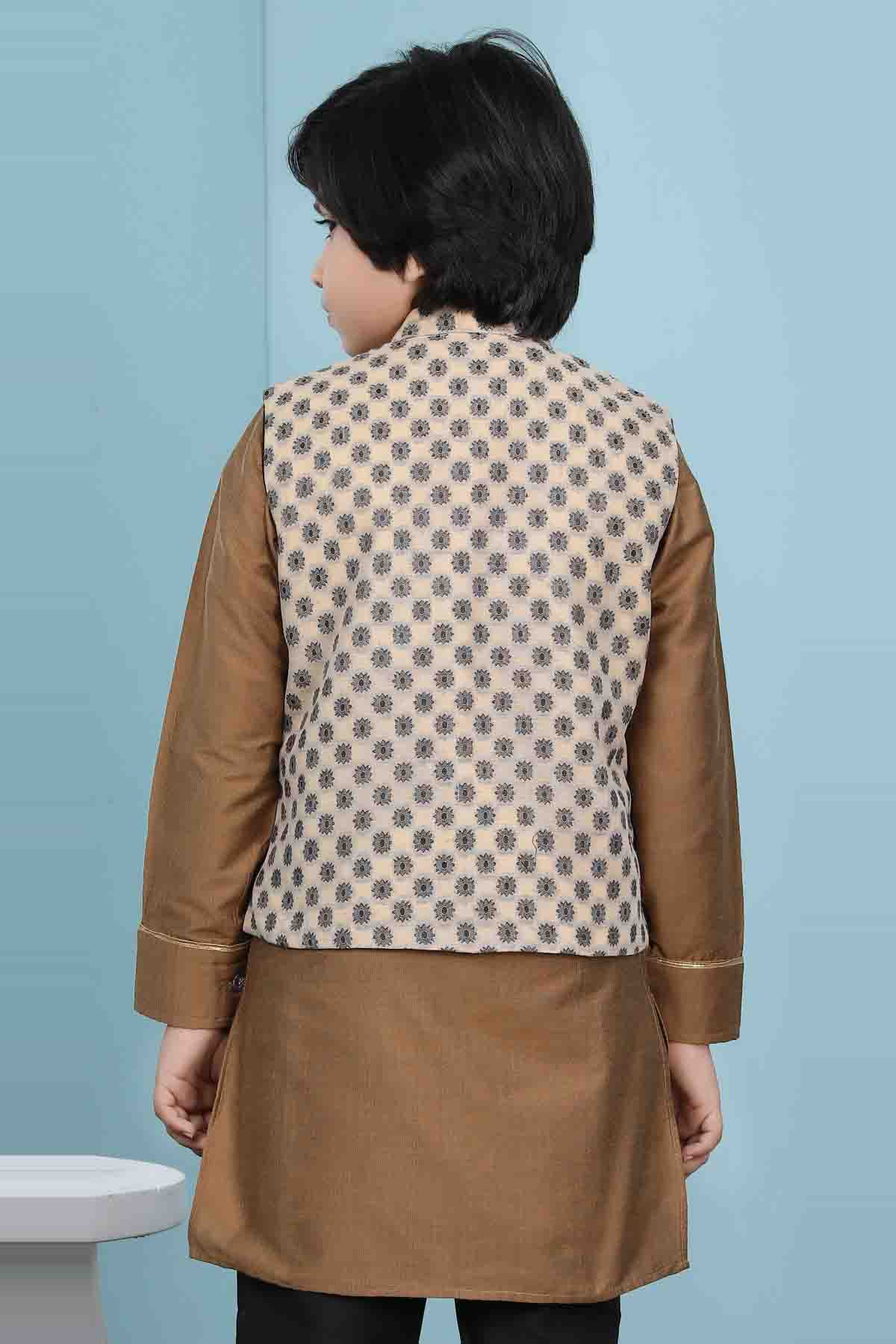 Beige Colour Handloom Silk Jacket VSBW1070144