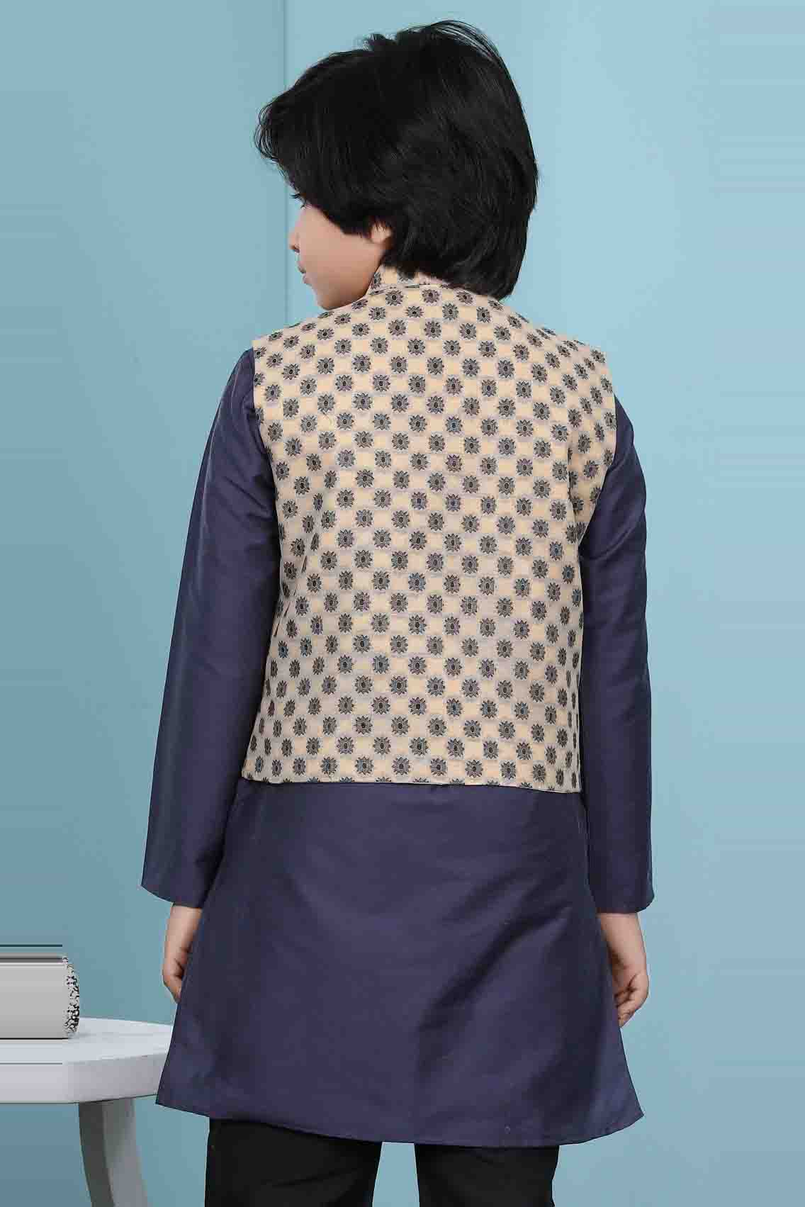 Beige Colour Handloom Silk Jacket VSBW1070145