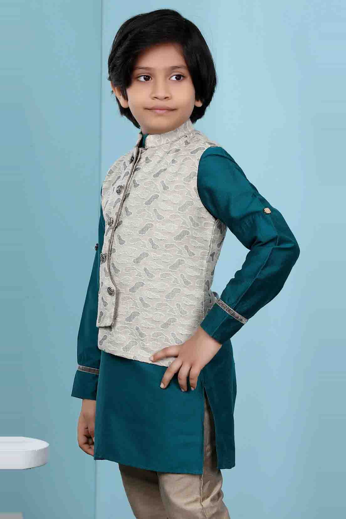 Beige Colour Handloom Silk Jacket VSBW1070149