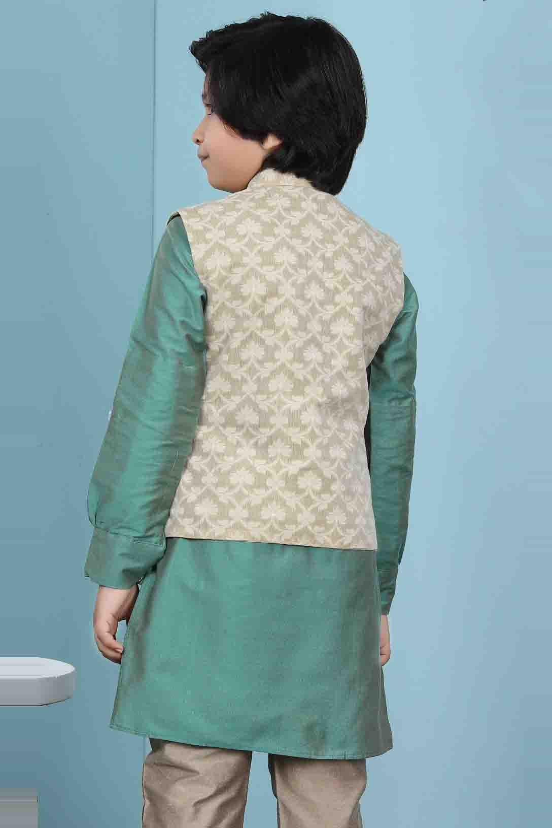 Beige Colour Handloom Silk Jacket VSBW1070152