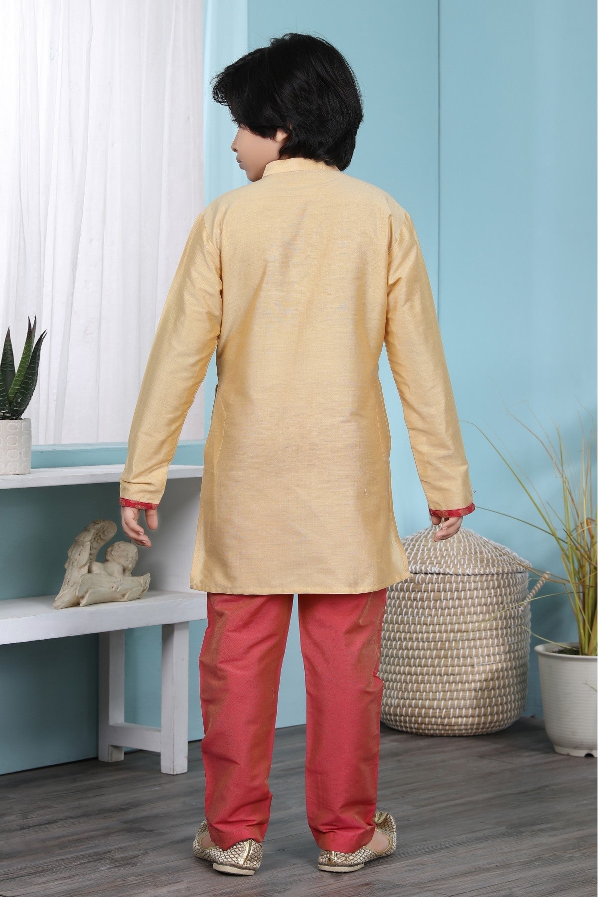 Beige Colour Handloom Silk Sherwani VSBW1070064