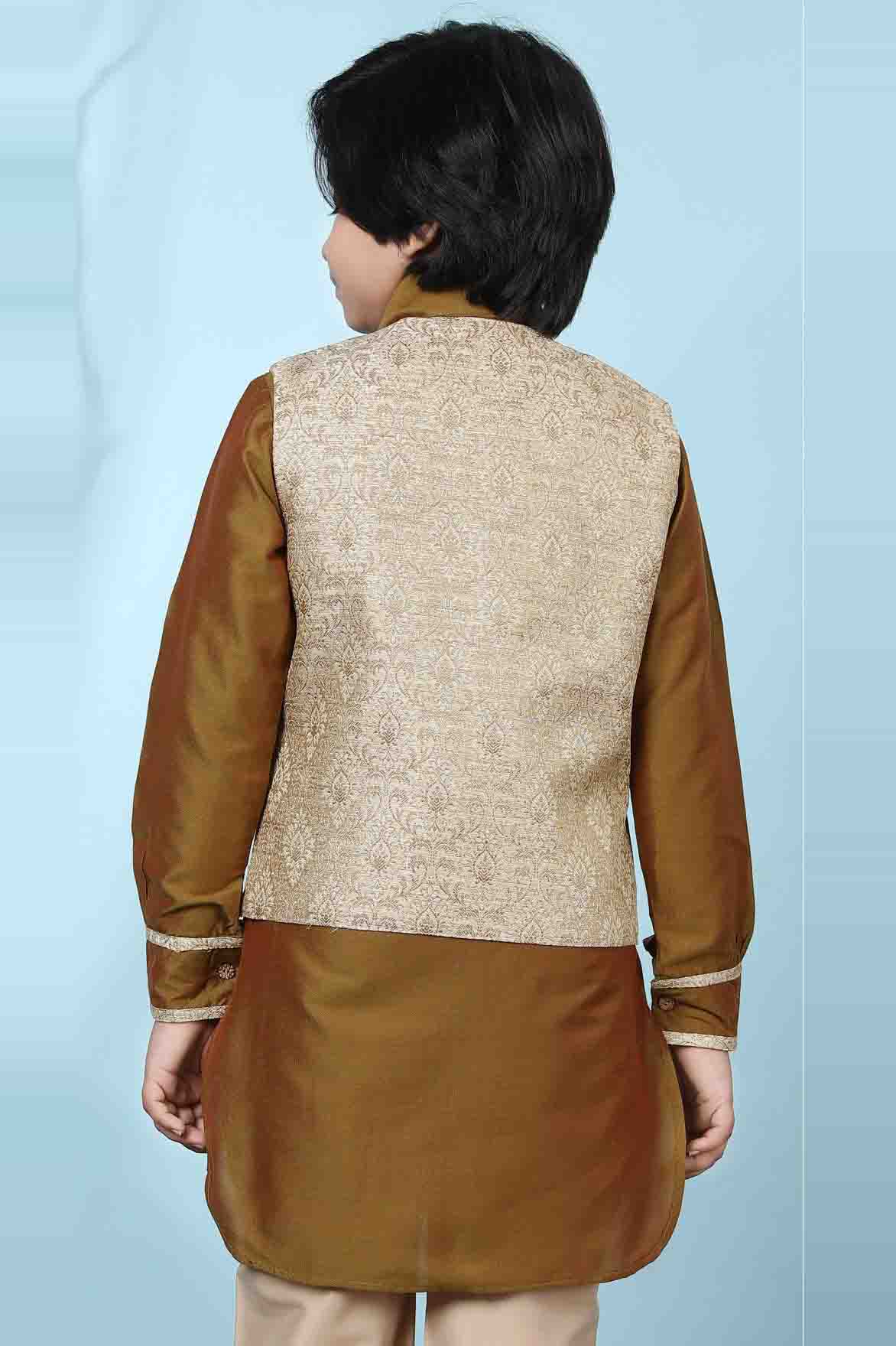 Beige Colour Jacquard Jacket VSBW1070119
