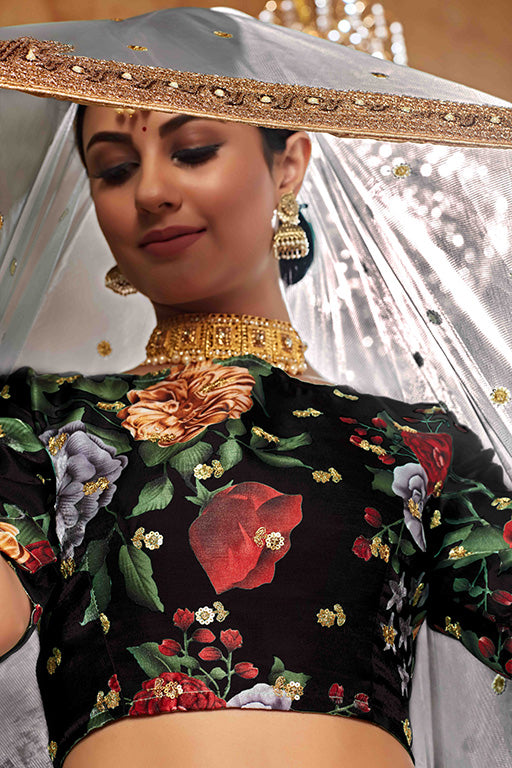 Black Colour Art Silk Designer Lehenga Choli VSLC1240038