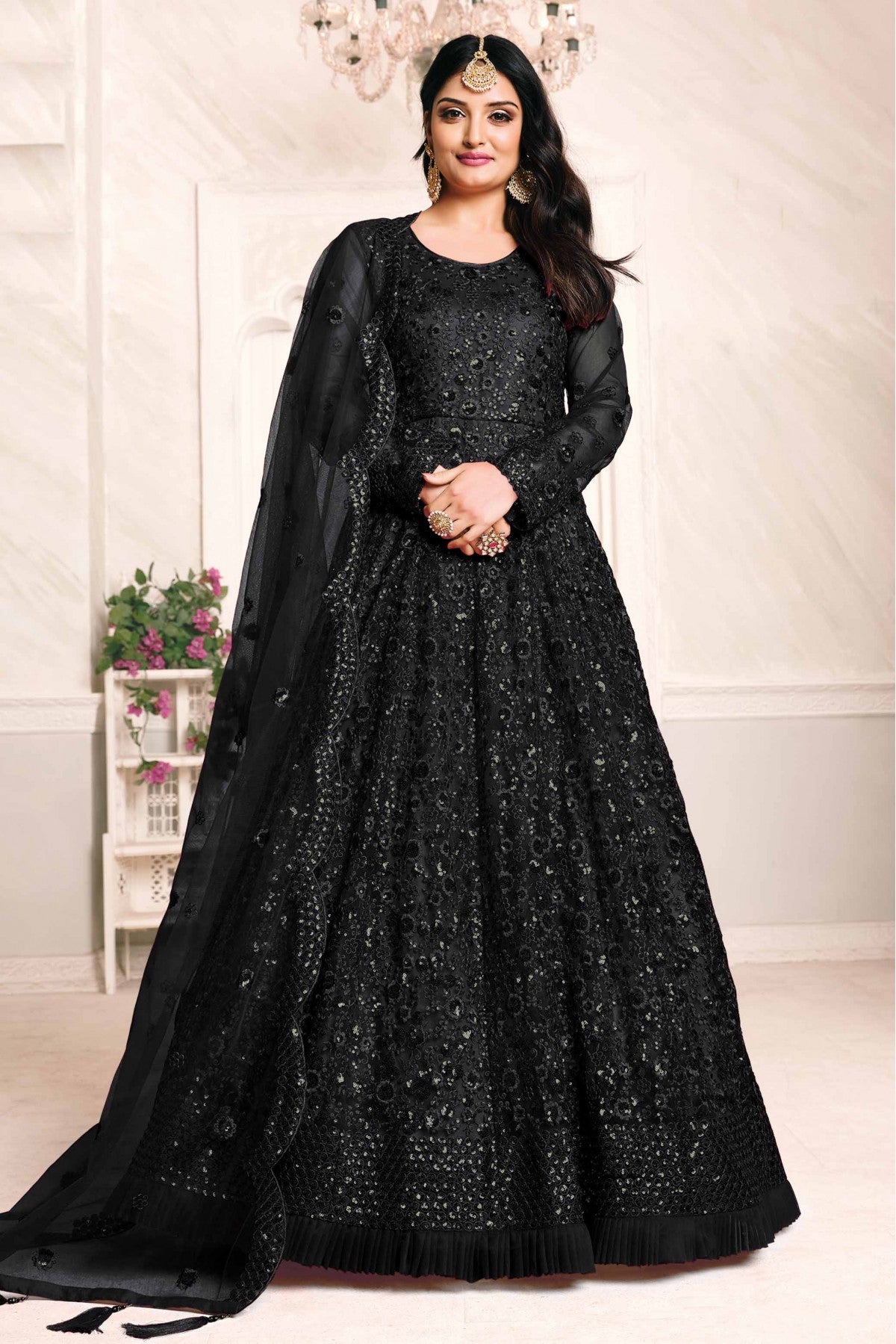 Shop Online Black Net Anarkali Suit vastradi.com Shop Online Black Net Anarkali Suit vastradi.com