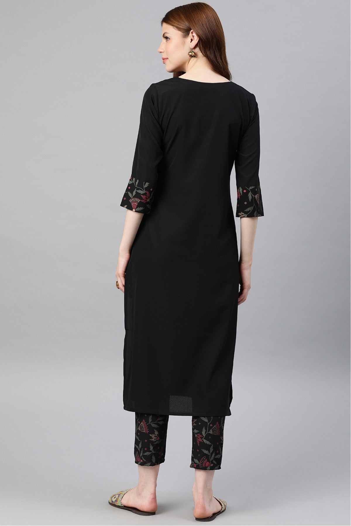 Black Colour Plus Size Crepe Kurta Set VSKR1060129