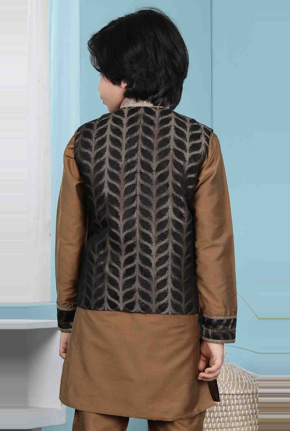 Black Colour Silk Jacket VSBW1070133