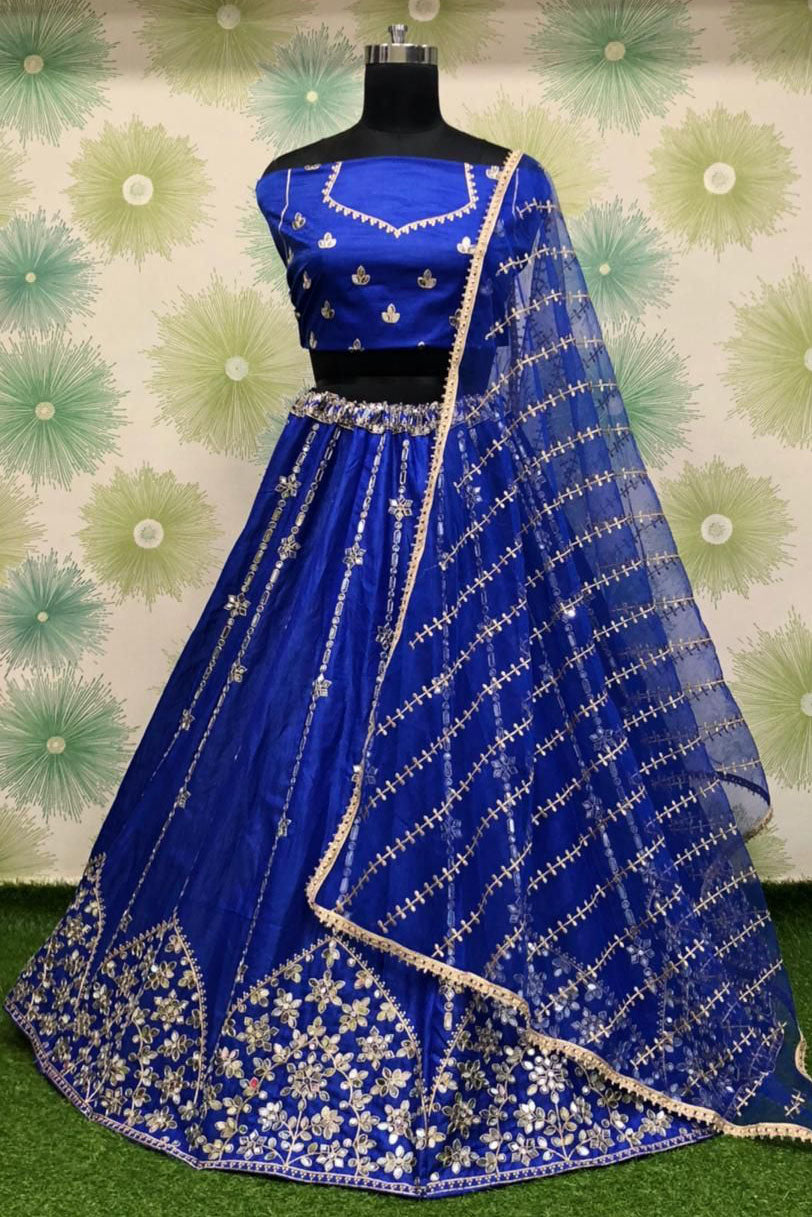 Blue Colour Banglori Silk Lehenga Choli VSLC1020128