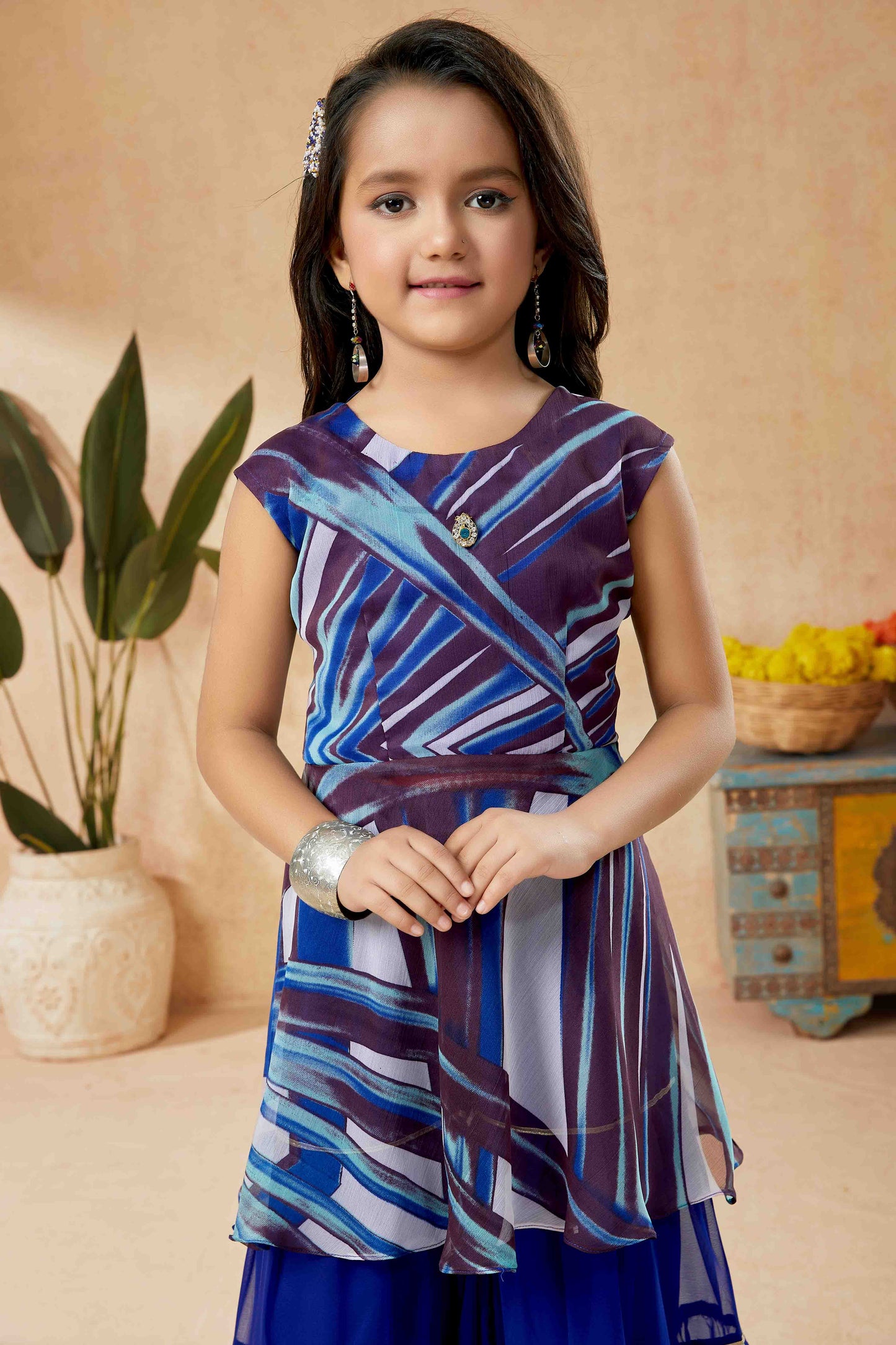 Blue Colour Faux Georgette Sharara Suit VSGW1070771