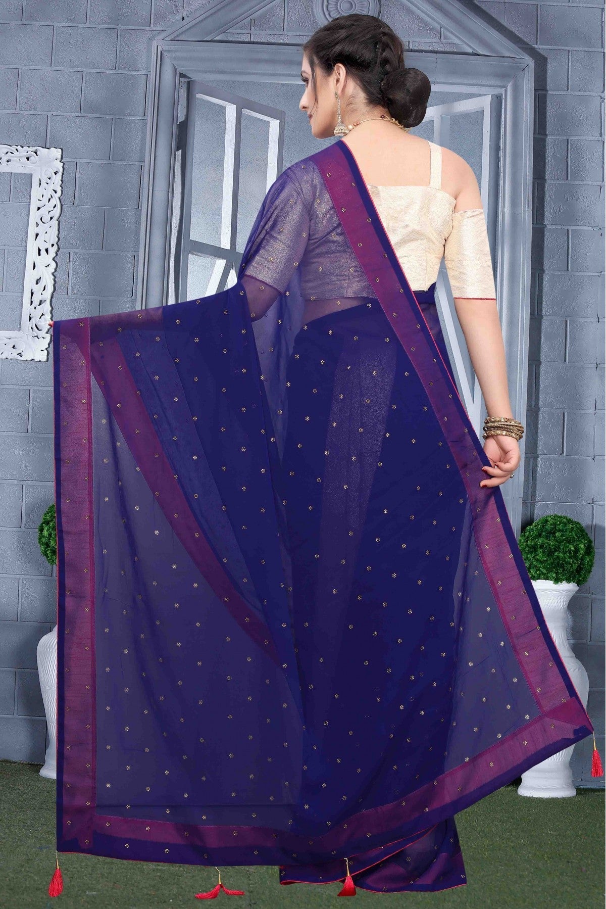 Blue Colour Georgette Party Wear Saree VSSD1120574