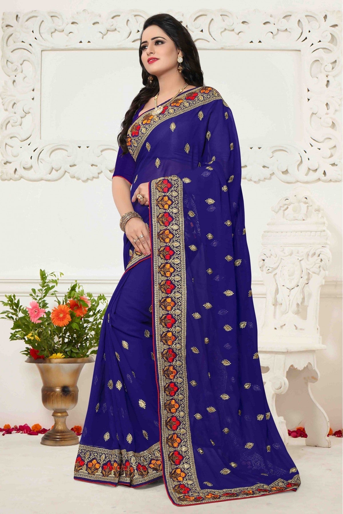 Blue Colour Georgette Saree VSSD1120412