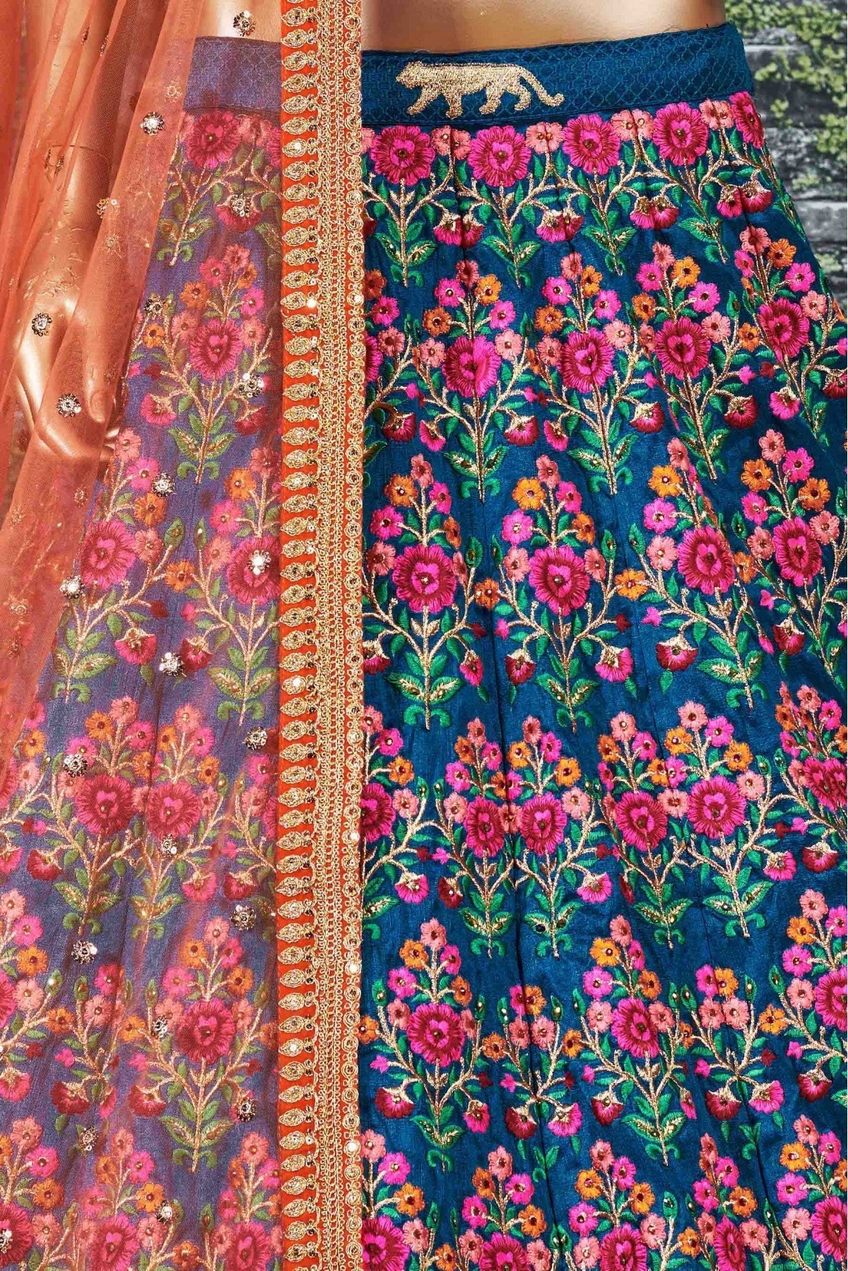 Blue Colour Mulberry Silk Lehenga Choli VSLC1010027