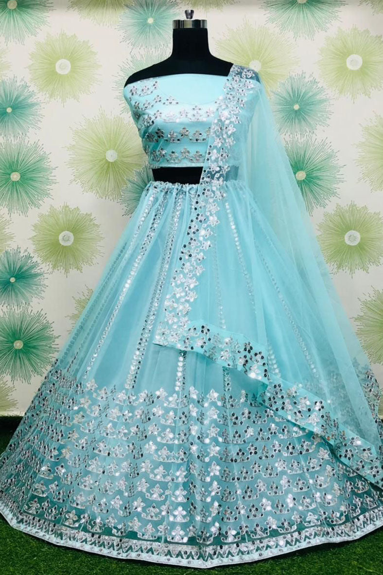 Blue Colour Net Lehenga Choli VSLC1020118