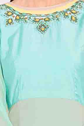 Blue Colour Plus Size Stitched Faux Georgette Embroidery Churidar Suit VSSS1070185