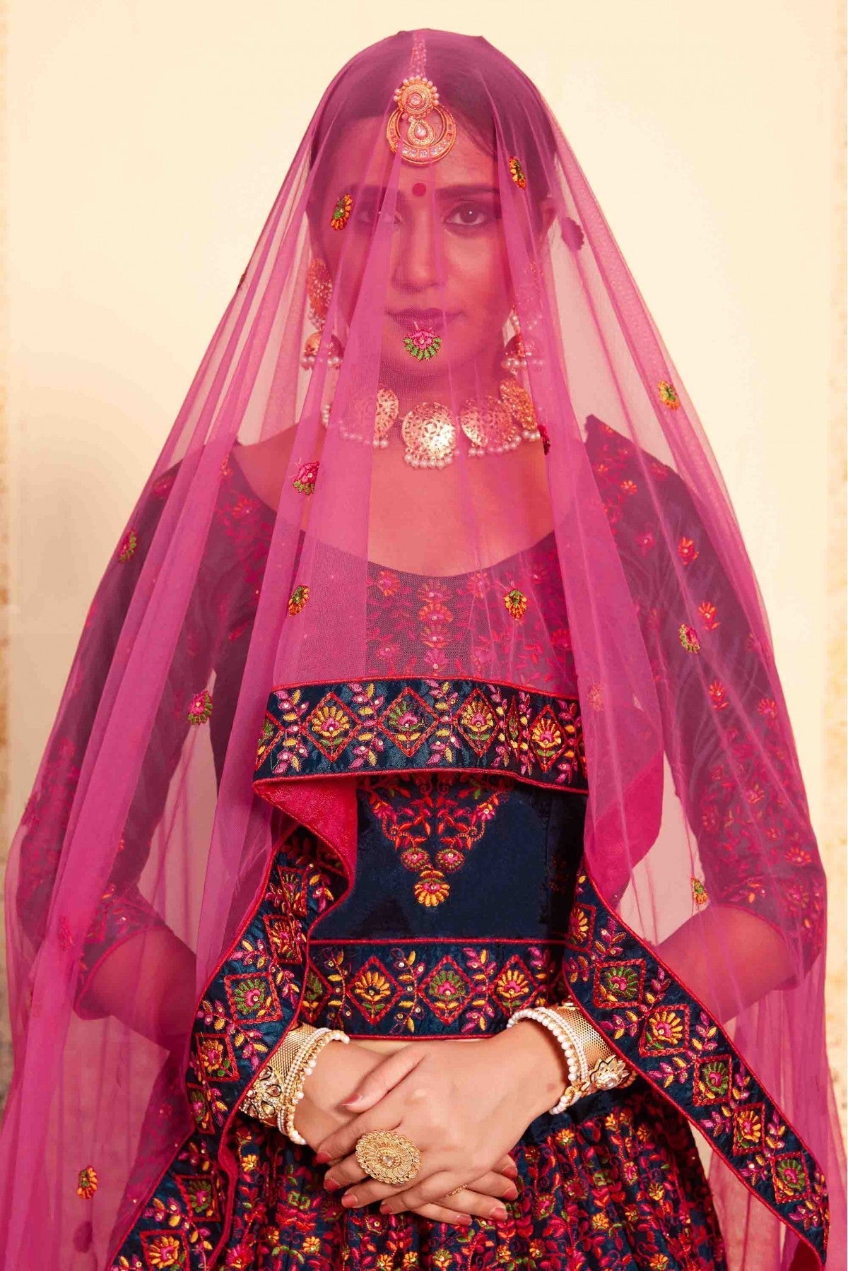 Blue Colour Satin Embroidery Lehenga Choli VSLC1080195