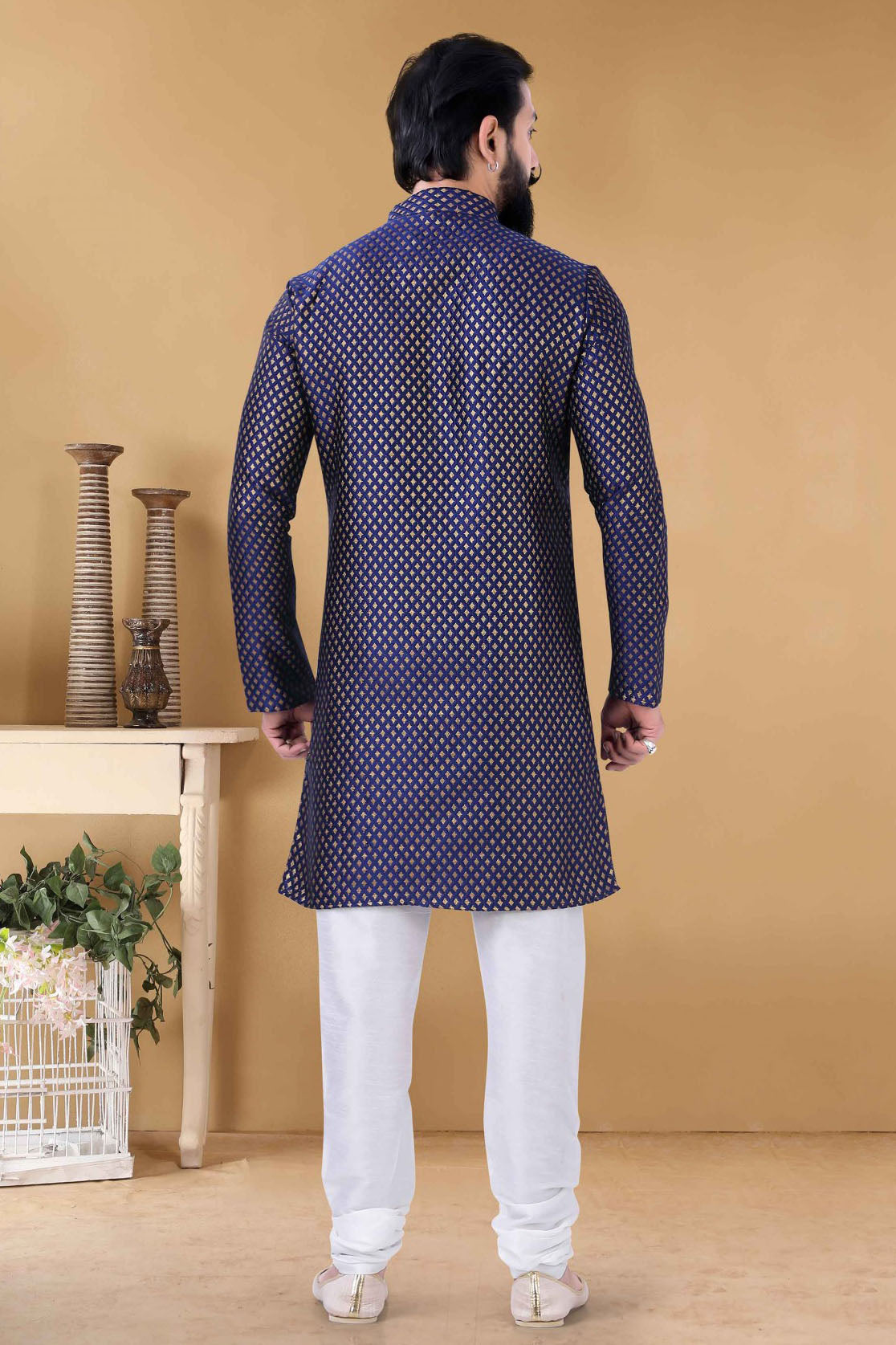 Blue Colour Silk Kurta Pajama VSKP1130111