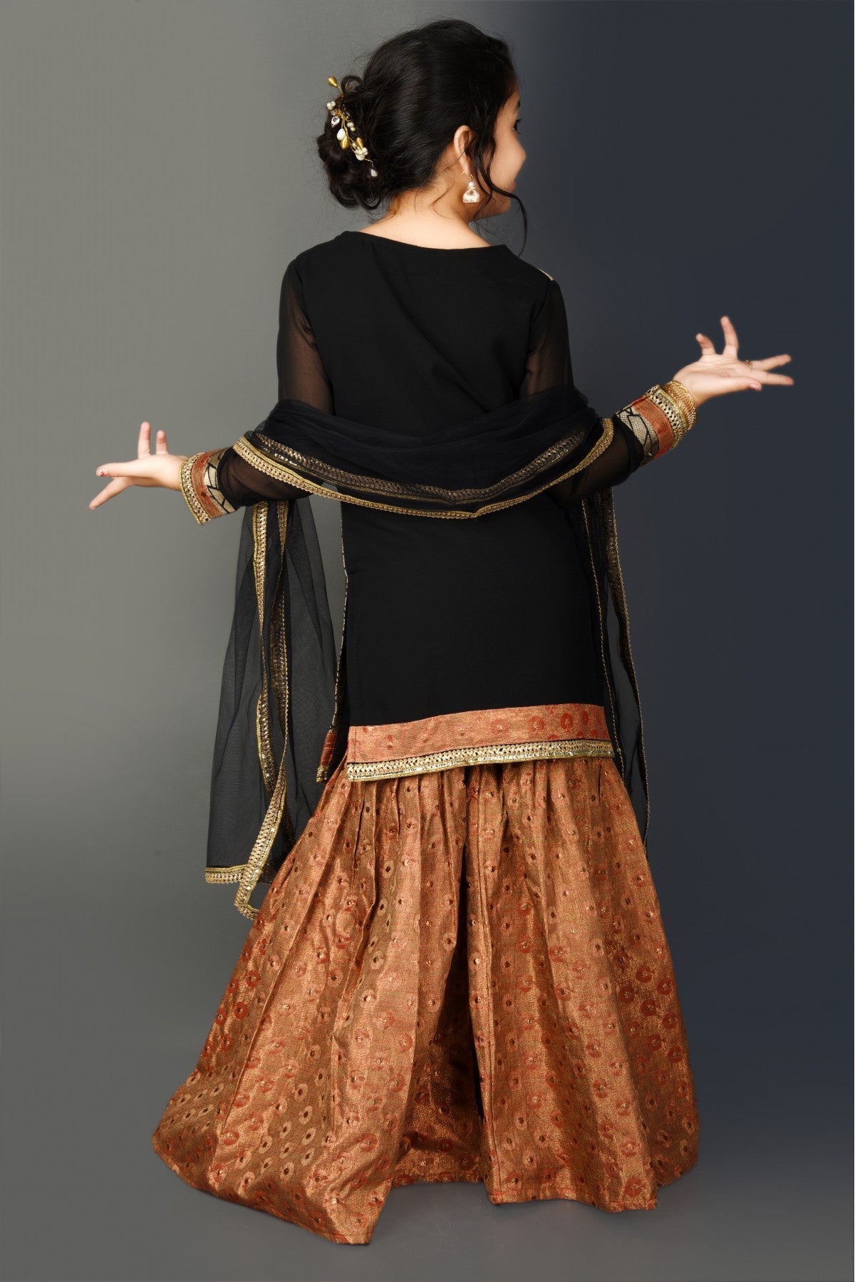 Brown Colour Brocade Embroidery Sharara Suit VSGW1070055