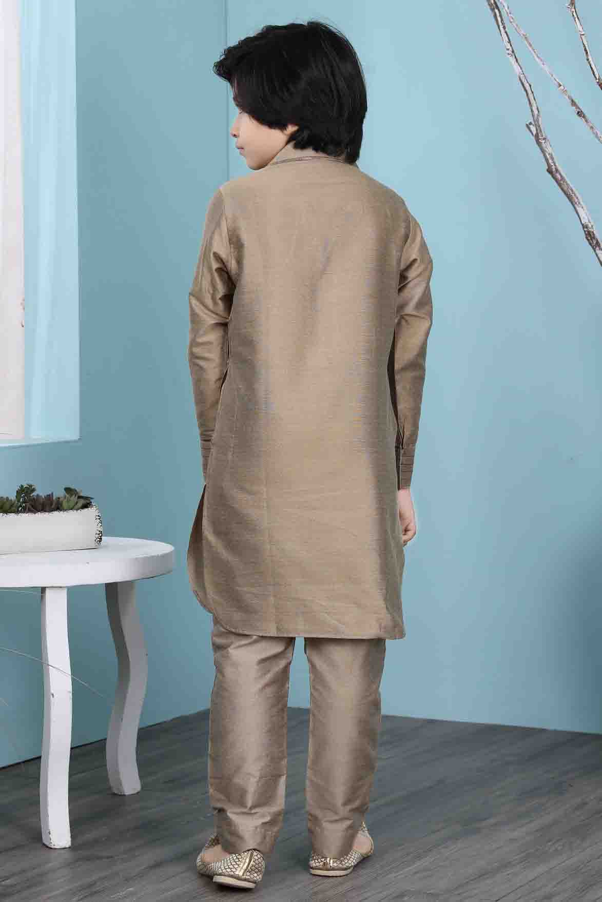 Brown Colour Cotton Silk Kurta Pajama VSBW1070090