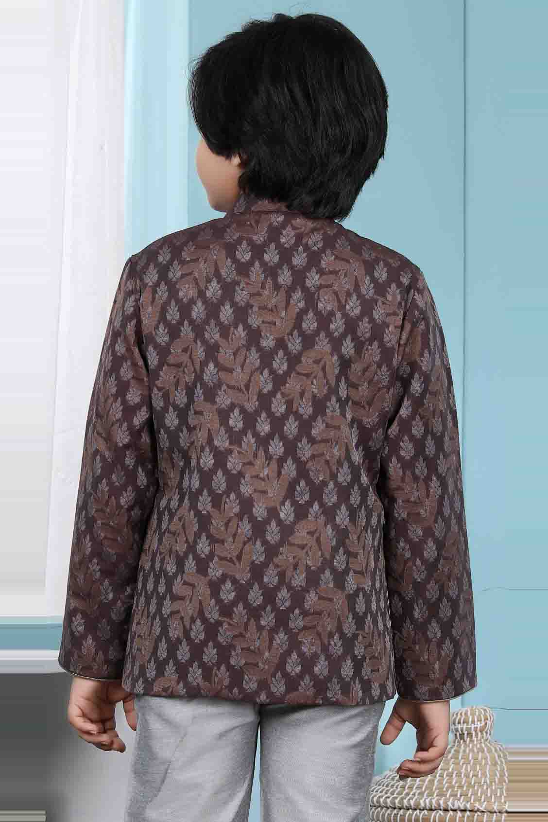 Brown Colour Handloom Silk Jacket VSBW1070135