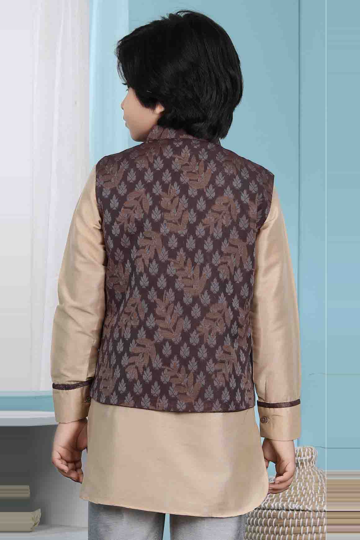 Brown Colour Handloom Silk Jacket VSBW1070138