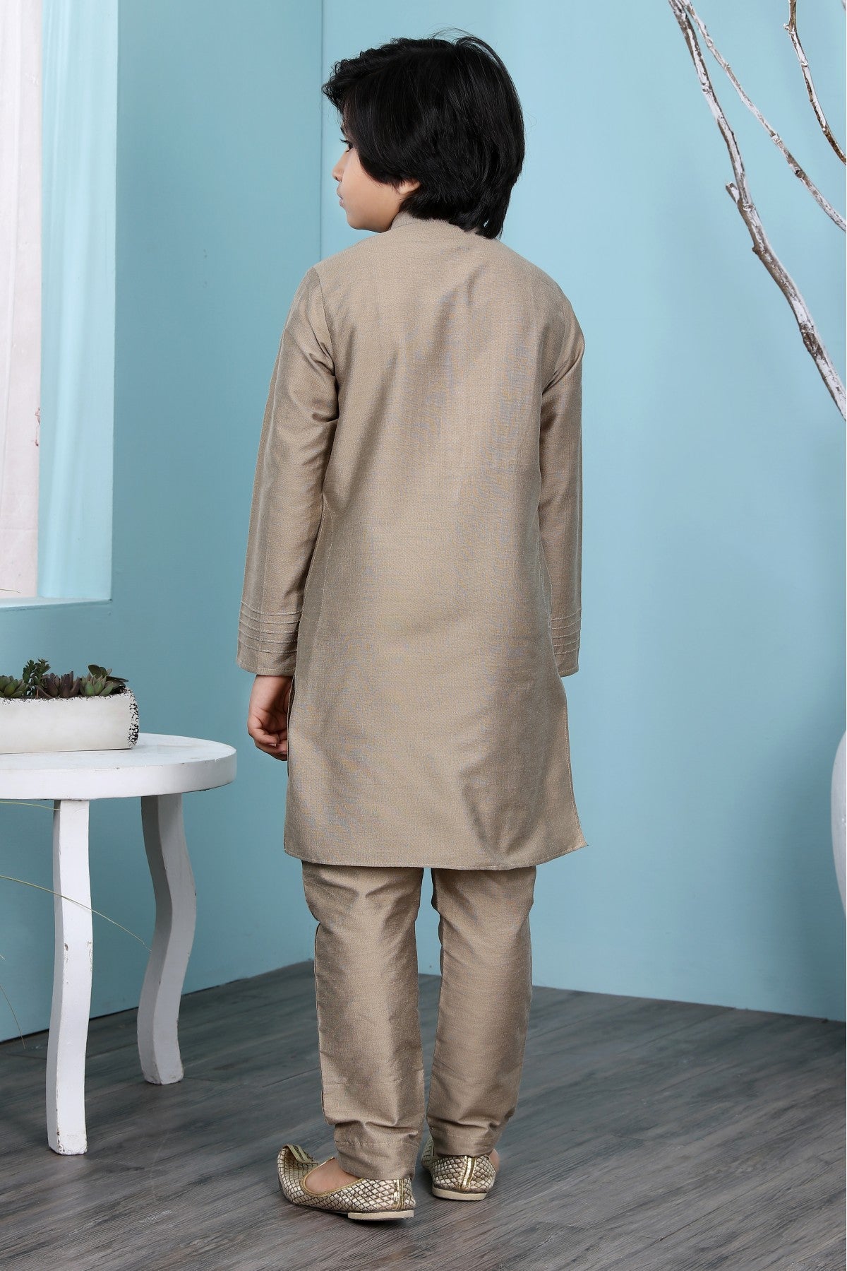Brown Colour Handloom Silk Kurta Pajama VSBW1070087