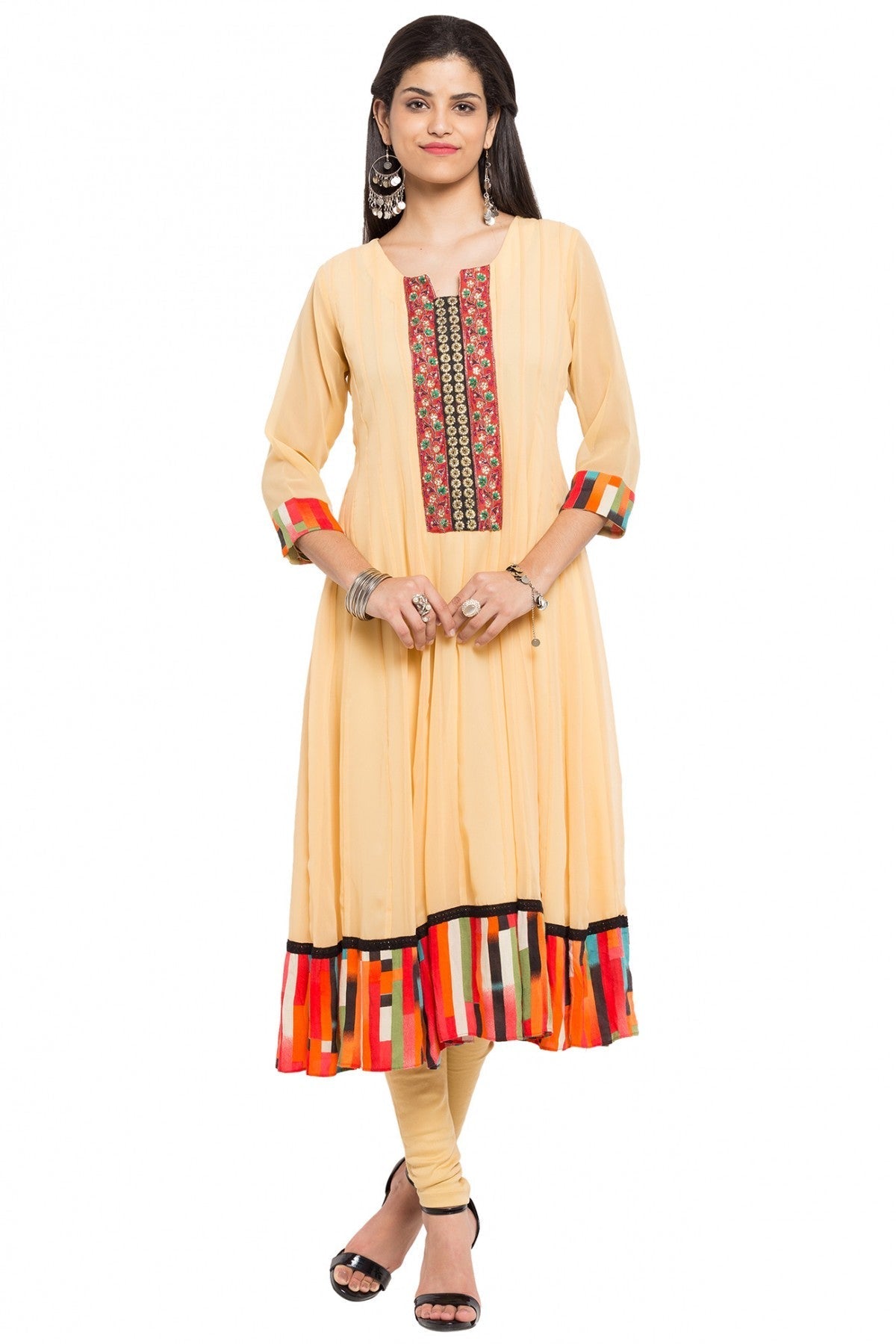 Cream Colour Plus Size Georgette