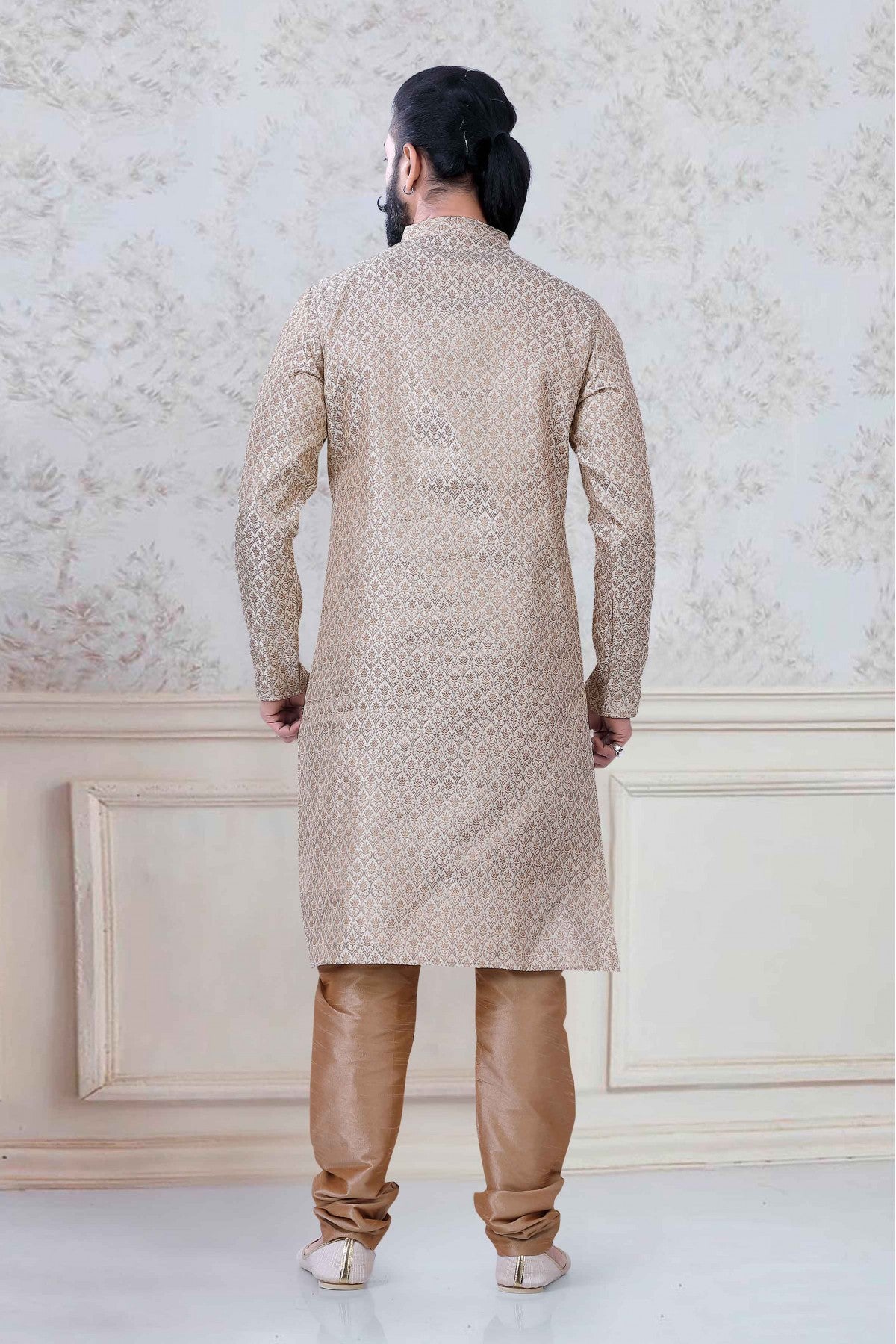 Gold Colour Brocade Festival Wear Kurta Pajama VSKP1130075