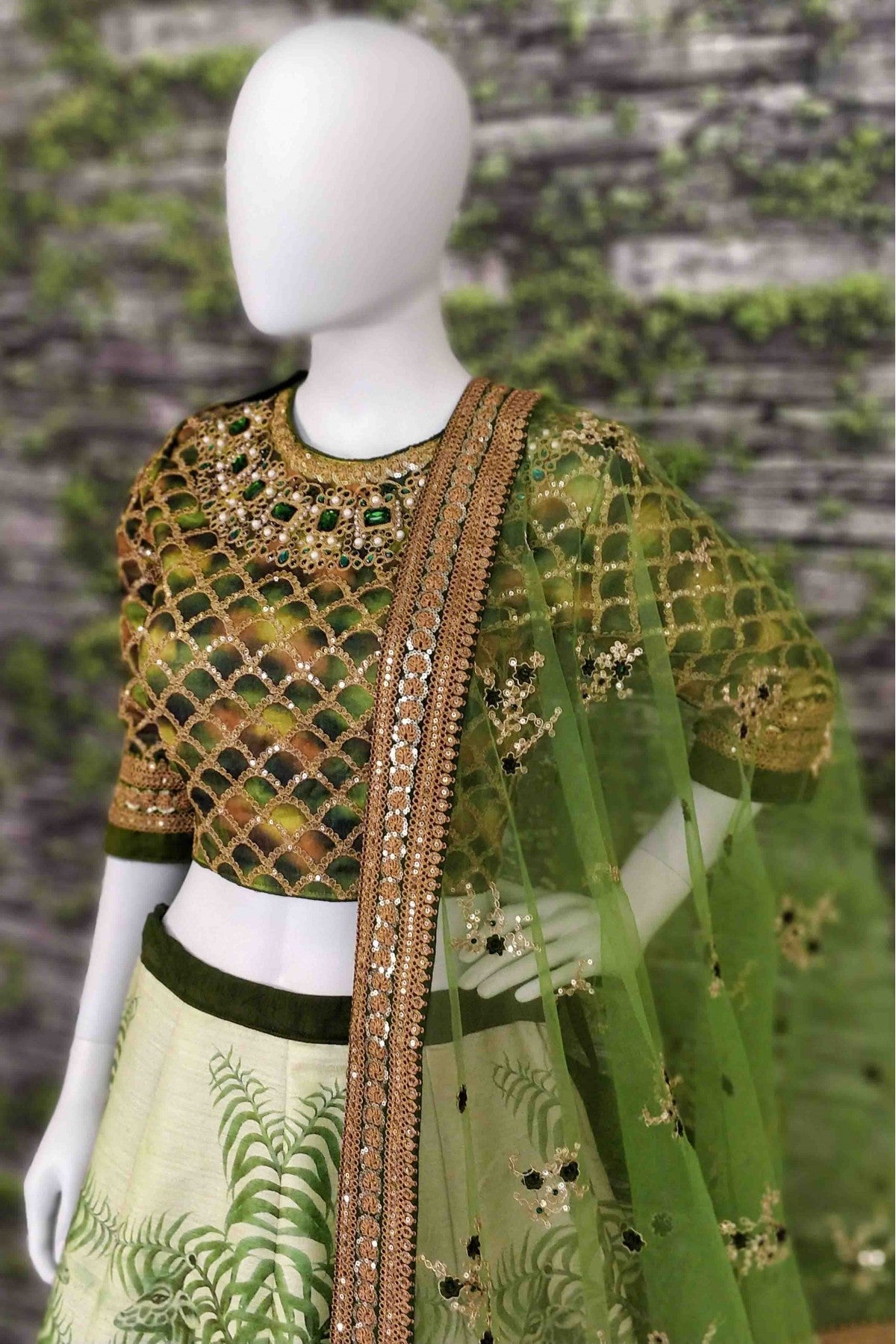 Green Colour Chennai Silk Lehenga Choli VSLC1010049