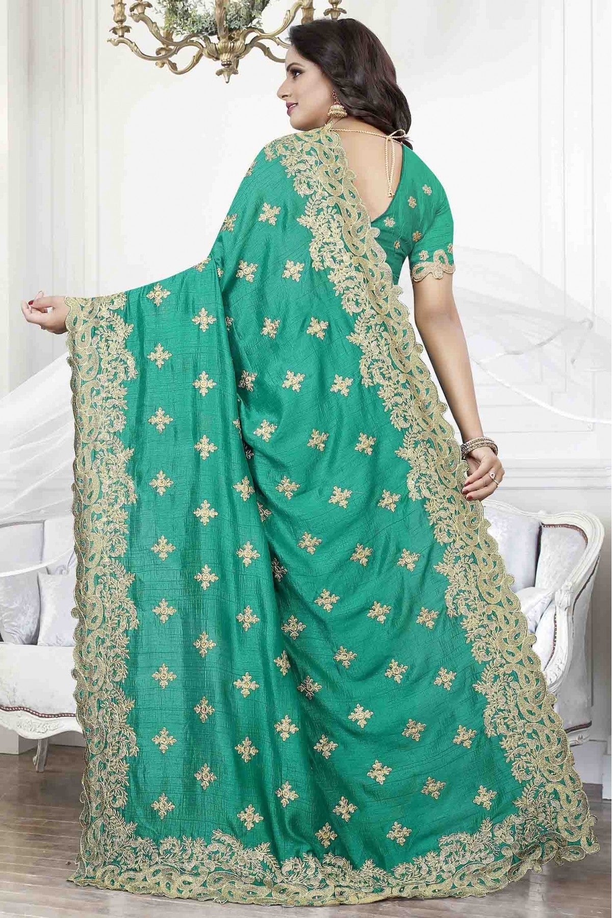 Green Colour Cherry Silk Designer Saree VSSD1120492