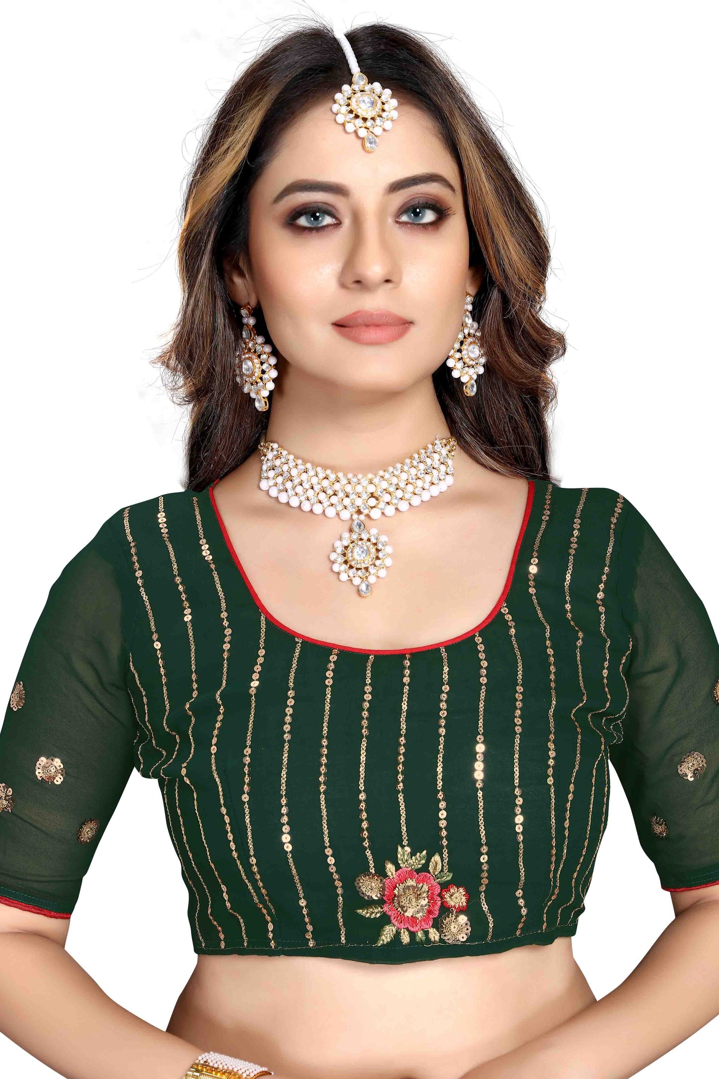 Green Colour Georgette Designer Saree VSSD1090572