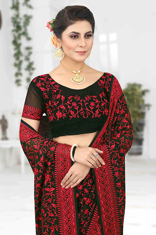 Green Colour Georgette Designer Saree VSSD1090633