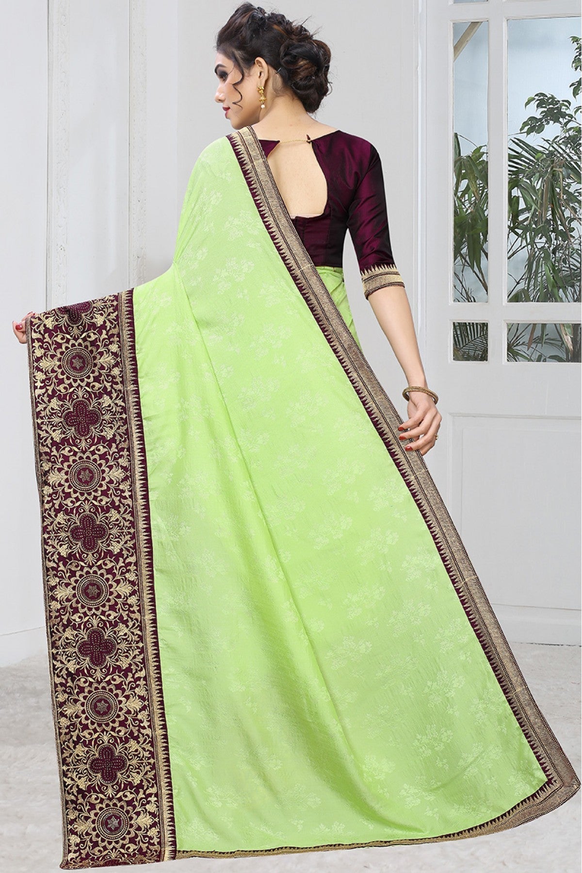 Green Colour Jacquard Silk Designer Saree VSSD1120525