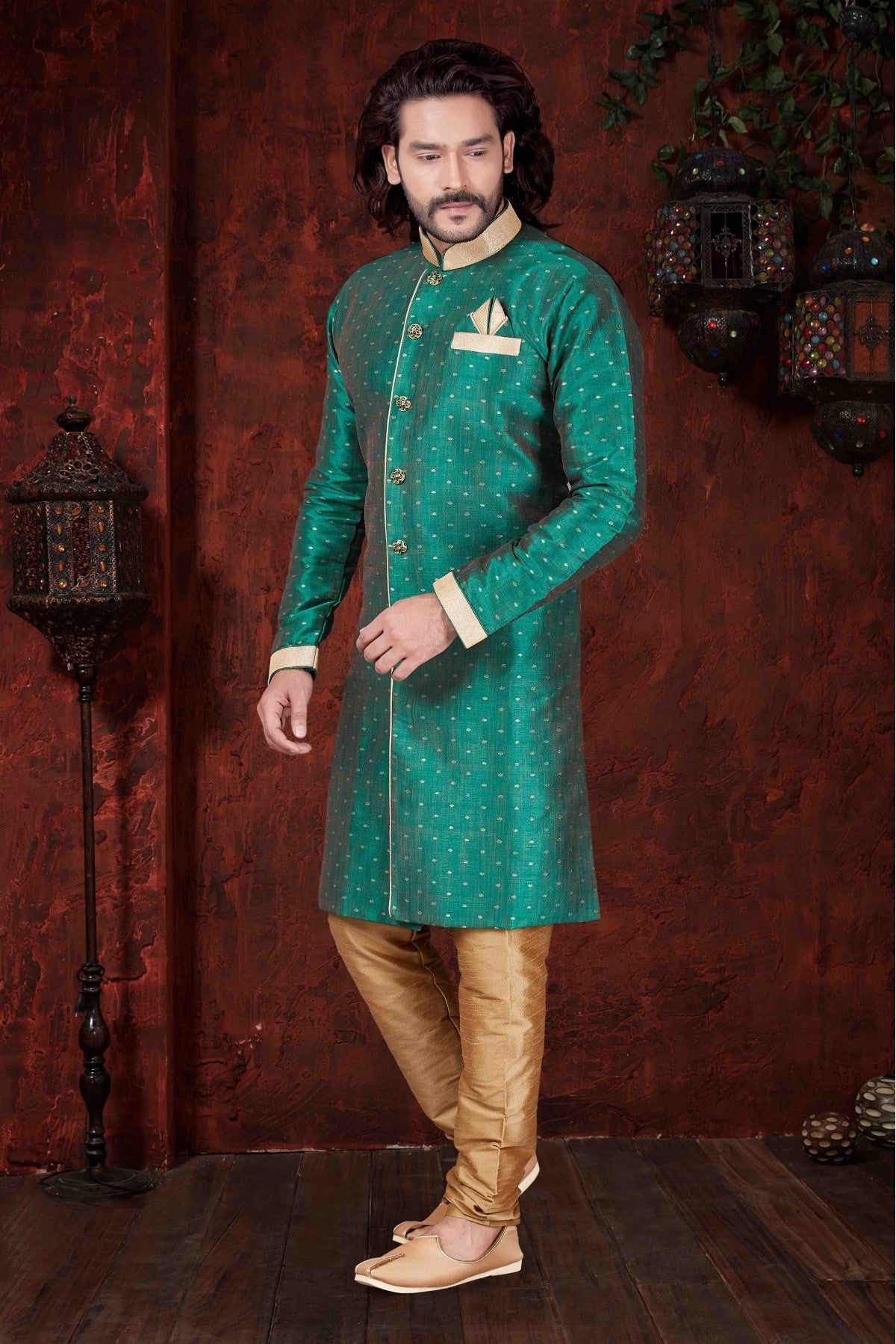 Green Colour Kurta Pajama In Silk Fabric VSKP1040035