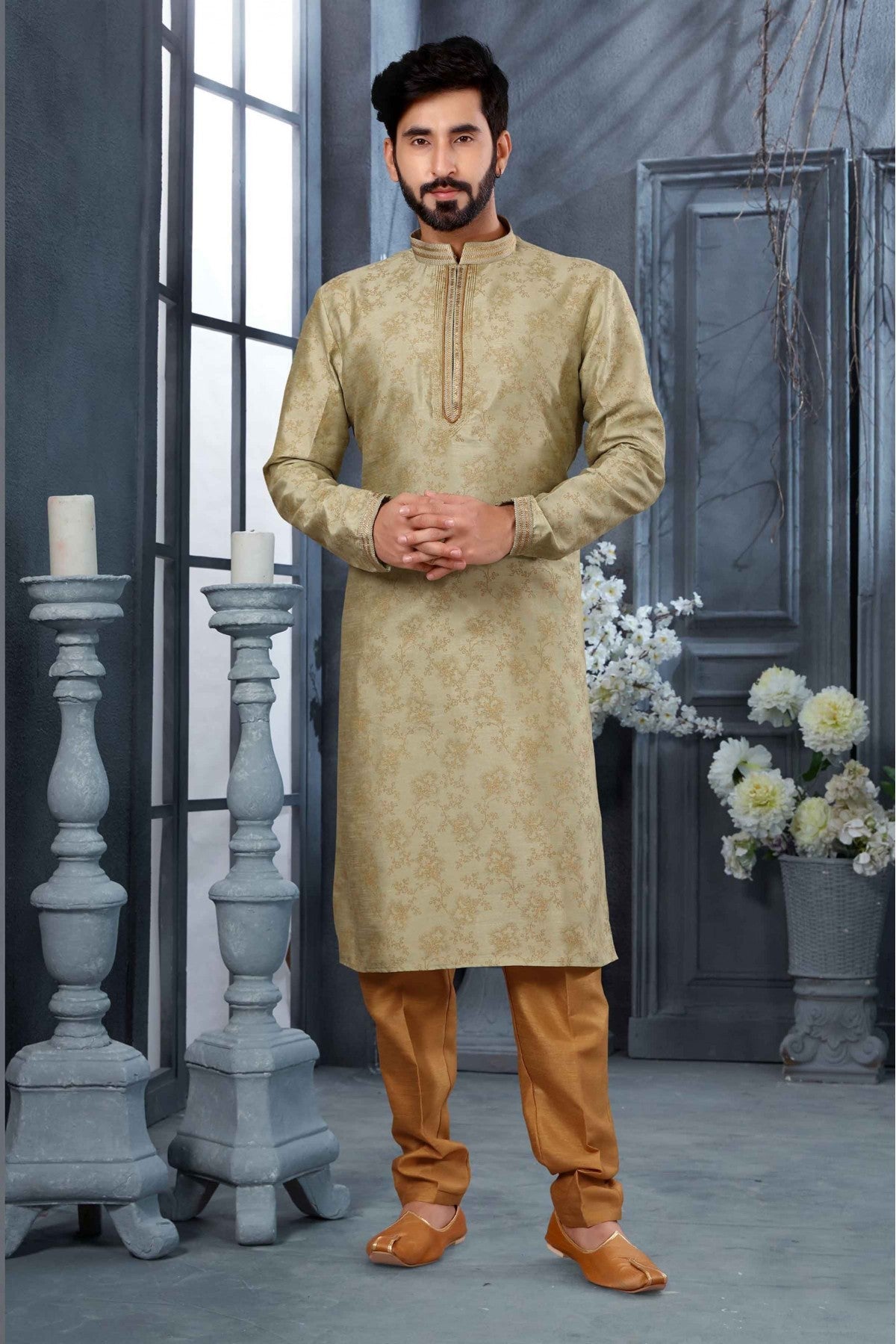 Green Colour Kurta Pajama In Silk Fabric VSKP1040118