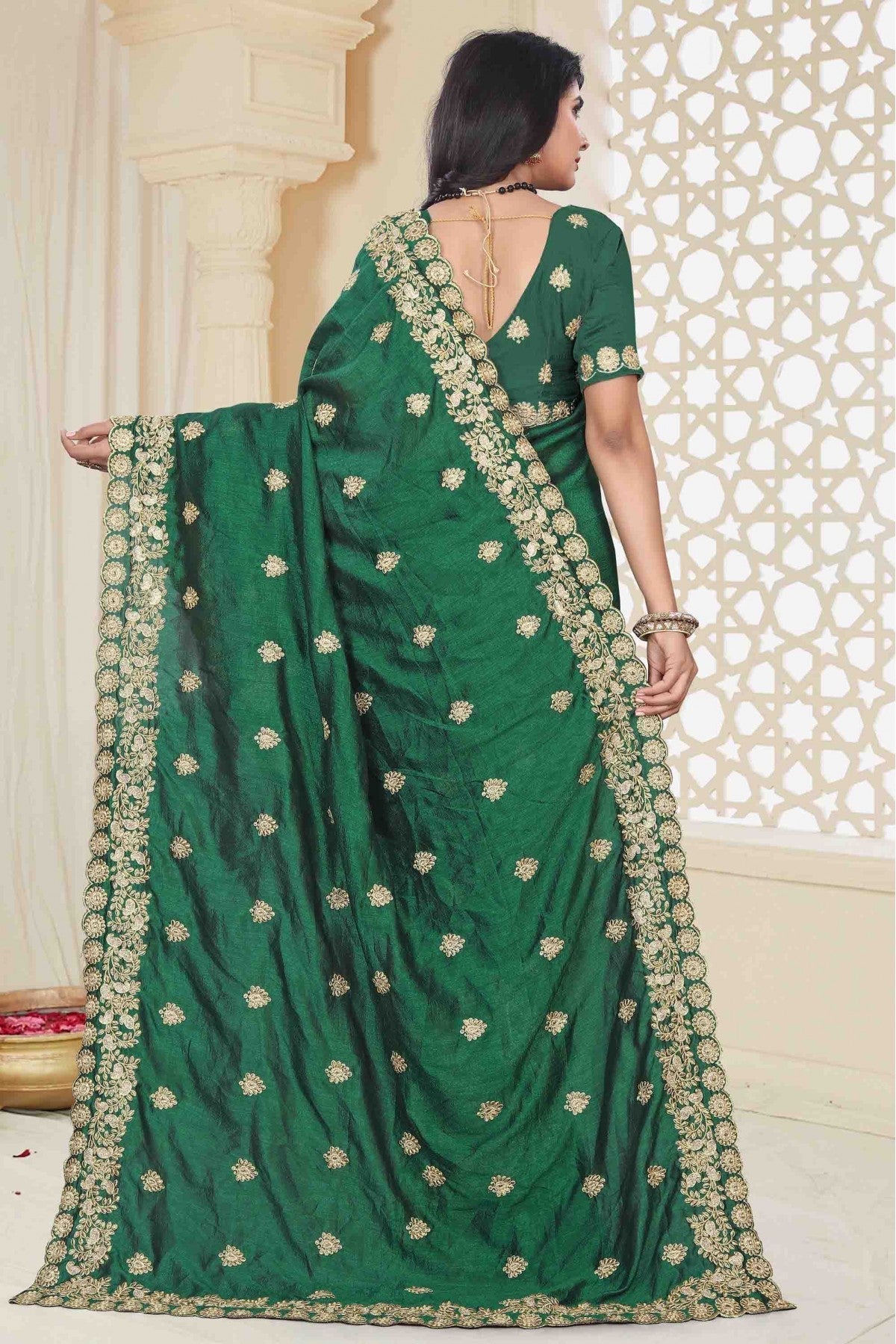 Green Colour Mayo Silk Designer Saree VSSD1120507