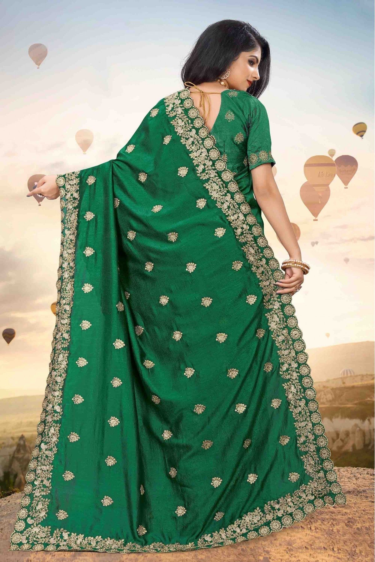 Green Colour Mayo Silk Designer Saree VSSD1120540