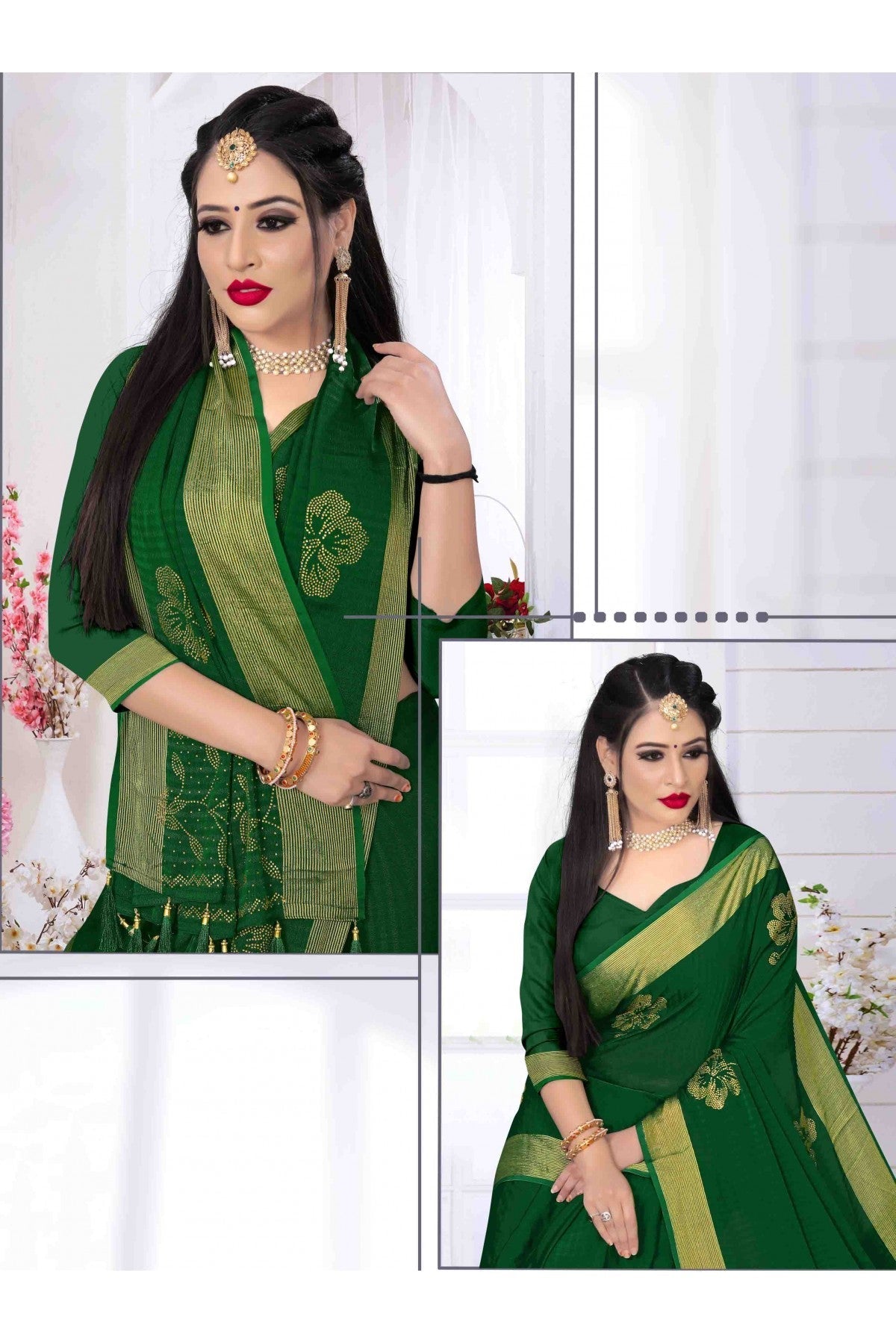 Green Colour Silk Satin Designer Saree VSSD1120635
