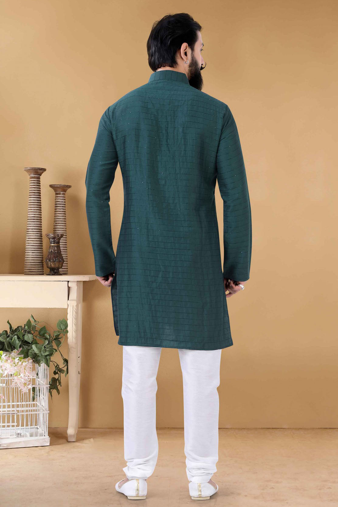 Green Colour Soft Cotton Kurta Pajama VSKP1130082