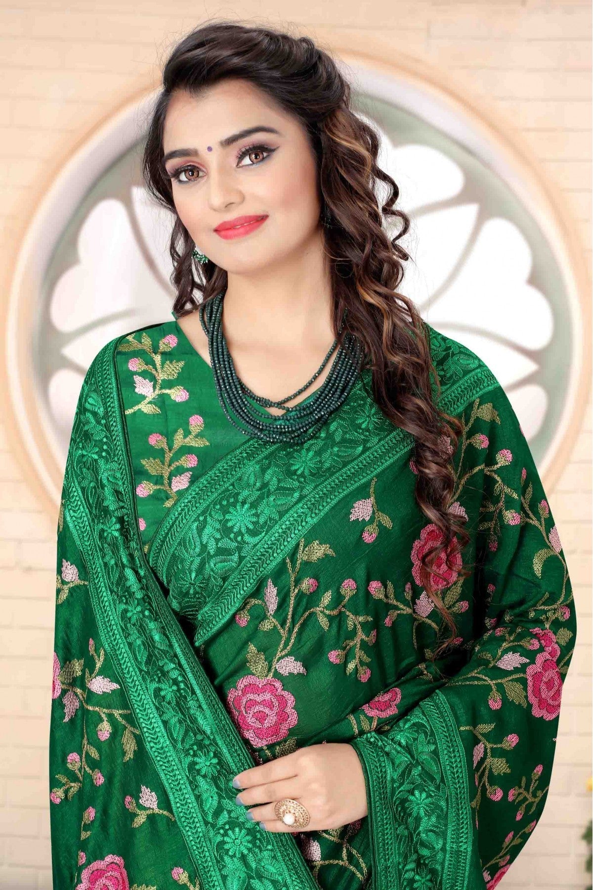 Green Colour Vichitra Silk Designer Saree VSSD1120722