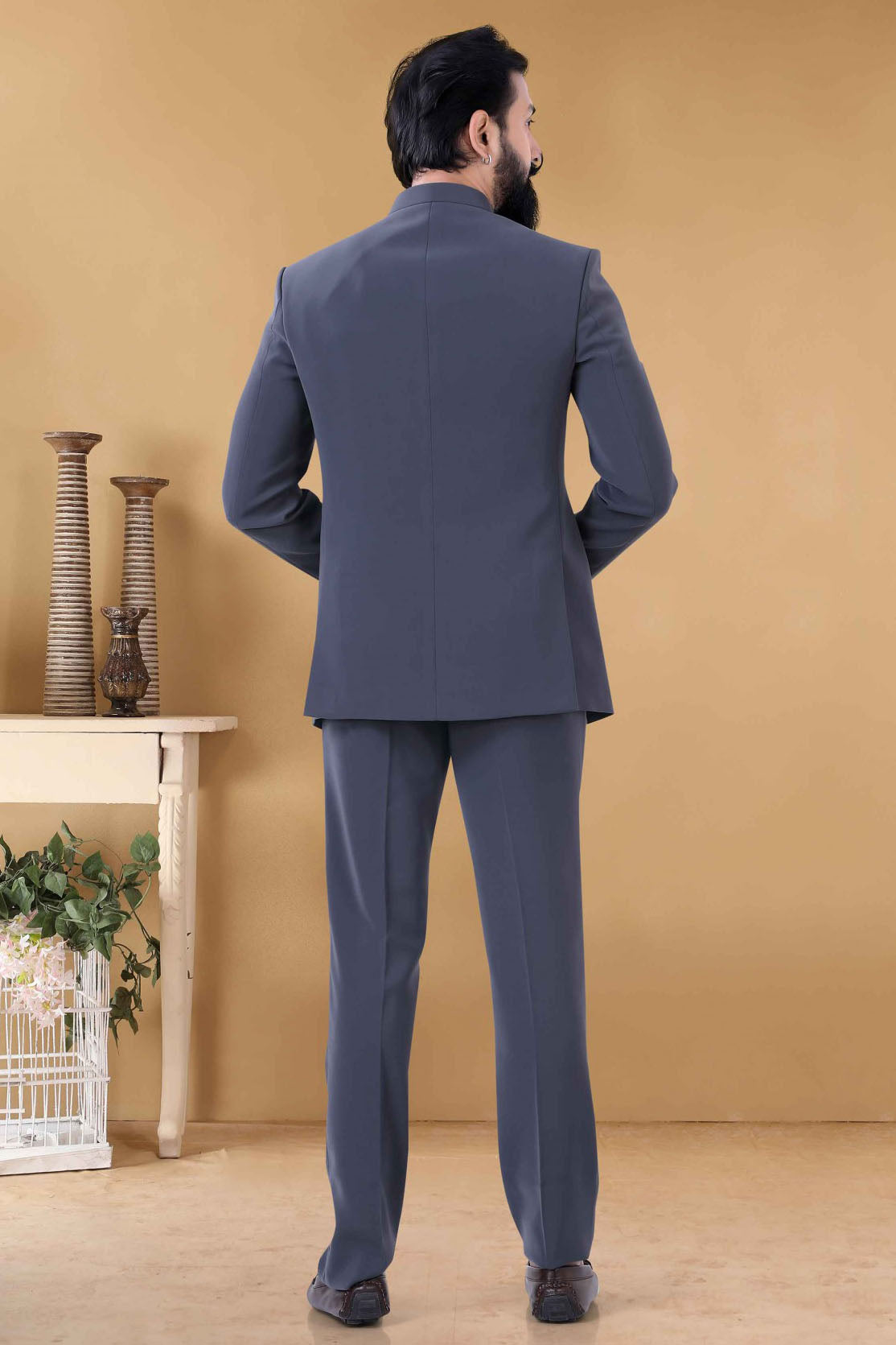 Grey Colour Rayon Jodhpuri Suit VSSH1130012