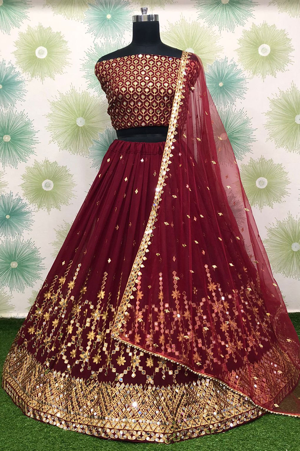 Maroon Colour Georgette Embroidery Lehenga Choli VSLC1020137