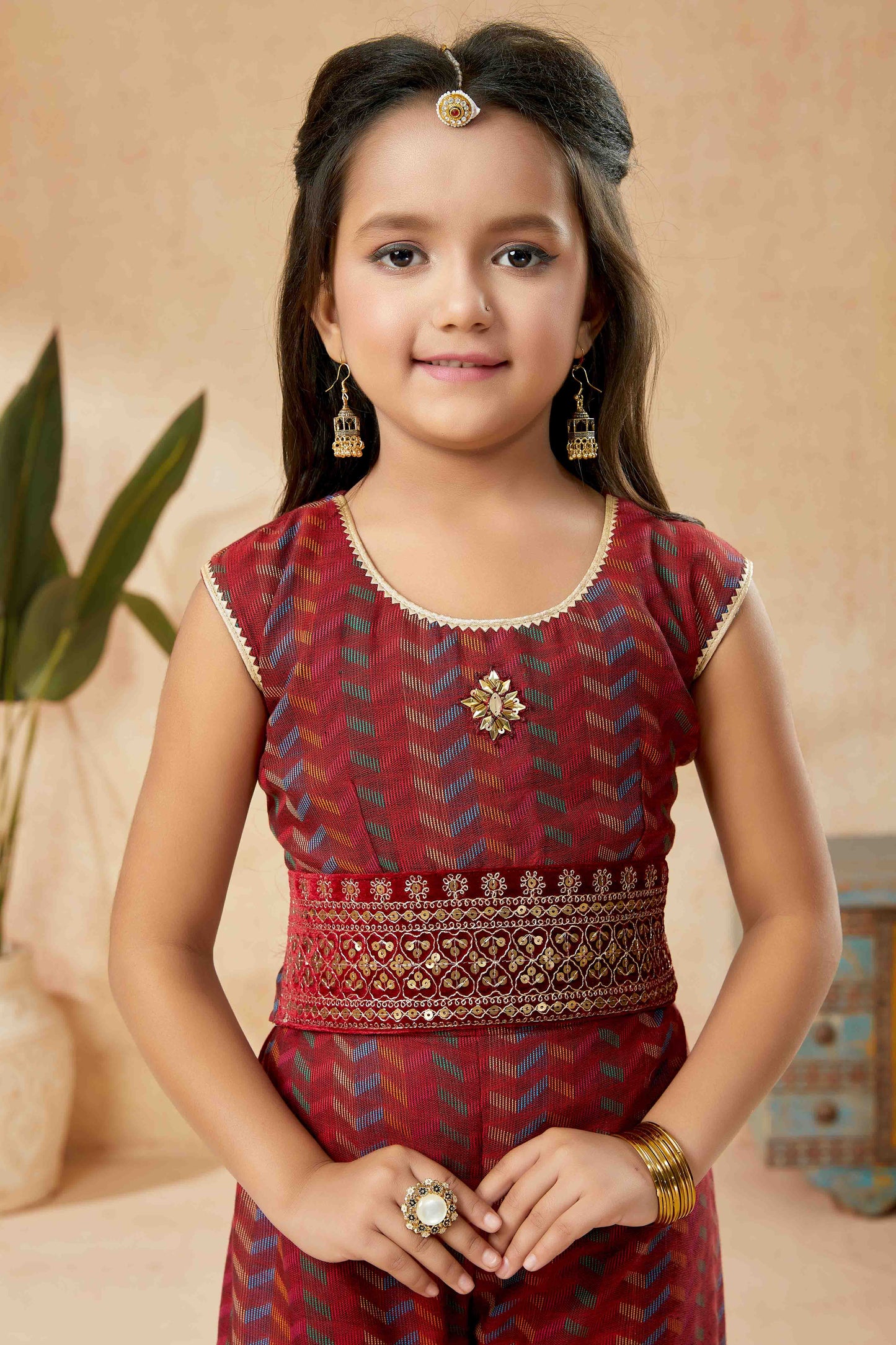 Maroon Colour Handloom Silk Sharara Suit VSGW1070752